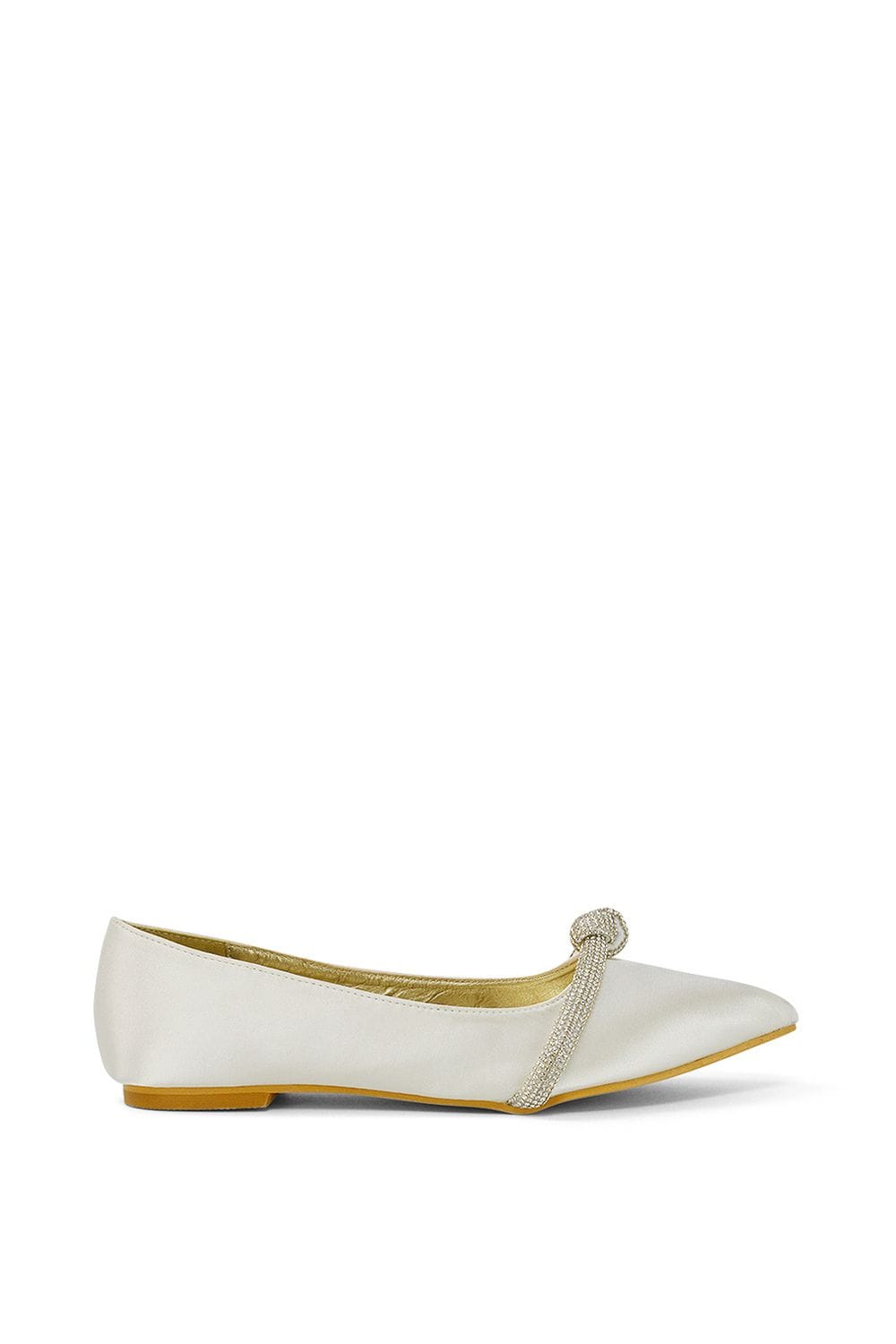 XY London 'Halley' Flat Heel Pointed Toe Sparkly Embellished Diamante Bridal Pumps image 2