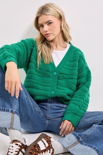 Dorothy Perkins Chunky Trim Zebra Cardigan Bright Green