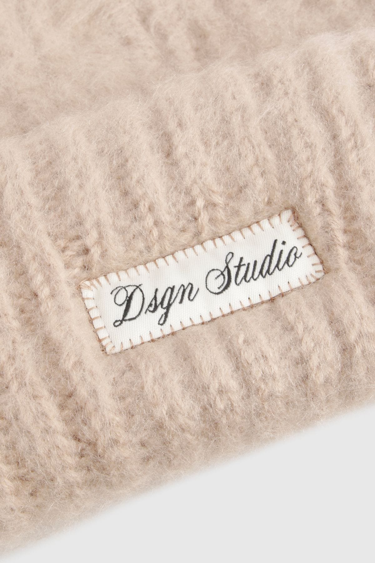 DSGN Studio DSGN Studio Brushed Knit Beanie Hat Stone image 3