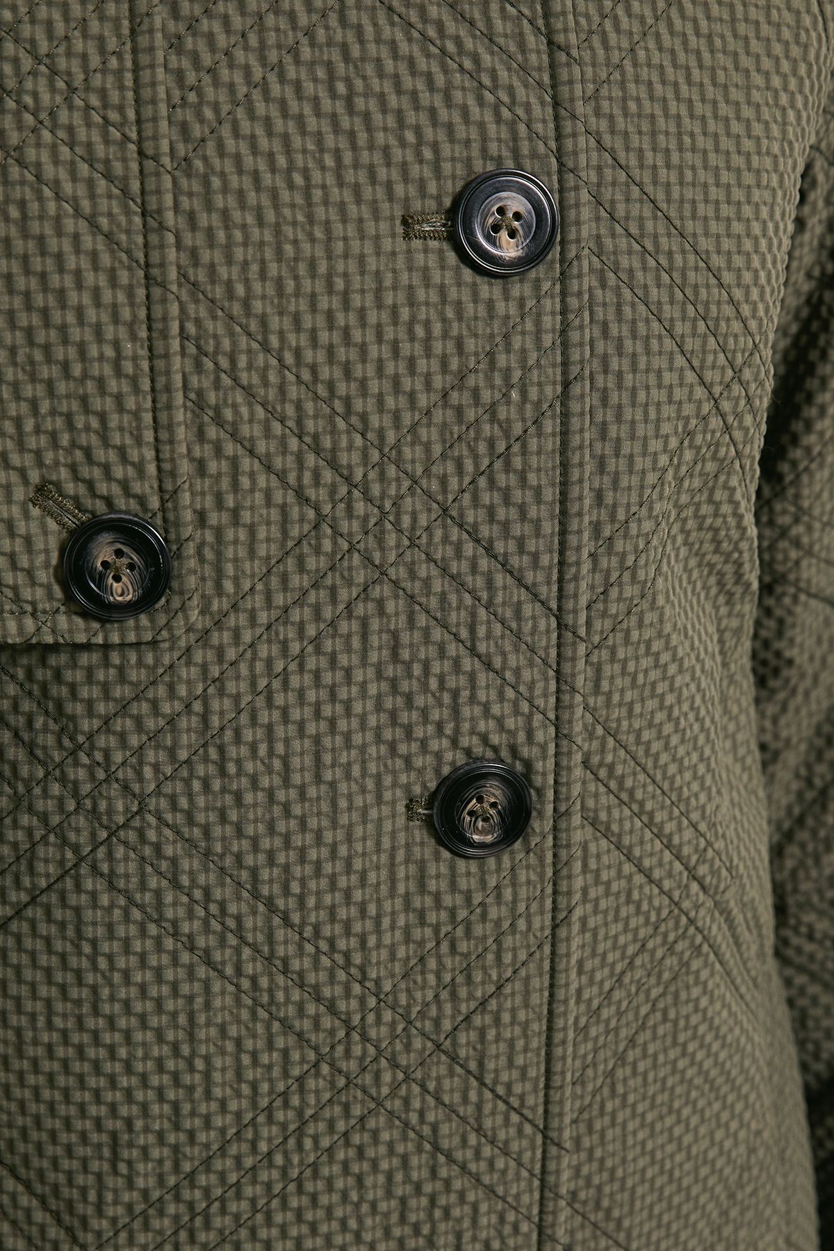 Dorothy Perkins Collar Detail Quilted Midi Coat Khaki image 6