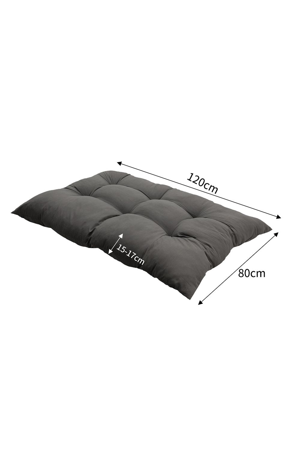 Living and Home 120x80cm Dark Grey Outdoor Bench Cushion Cotton Seat Pad for Garden Sofa & Patio Bench image 5