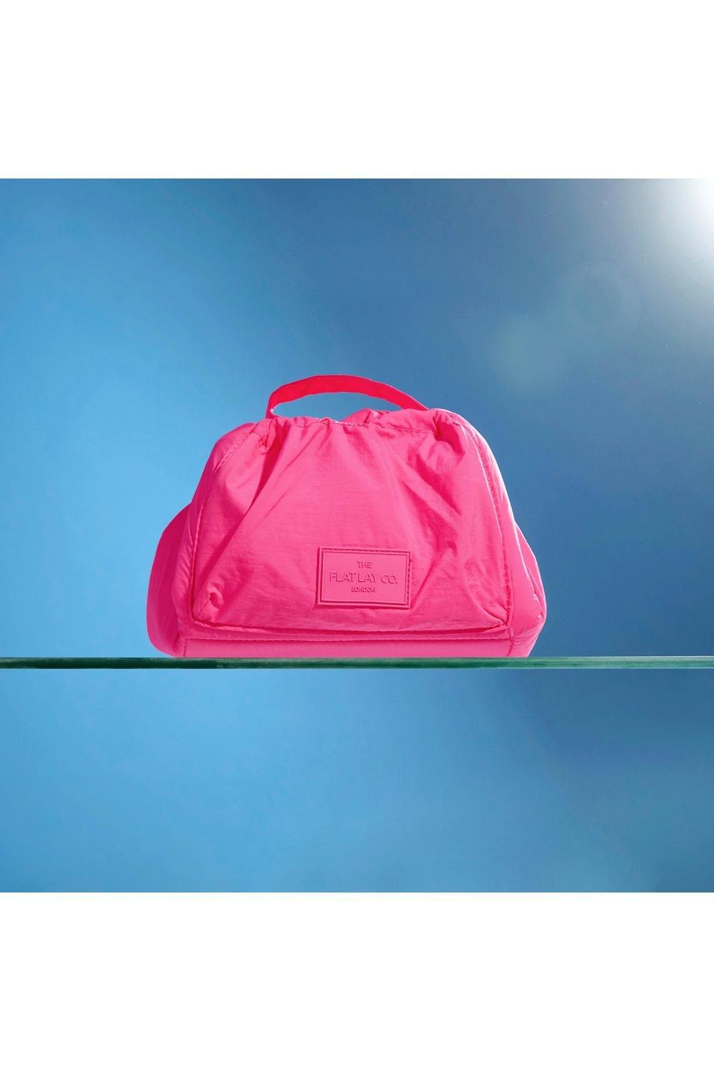 The Flat Lay Co The Flat Lay Co. Drawstring Makeup Bag in Pink Parachute Multi image 3