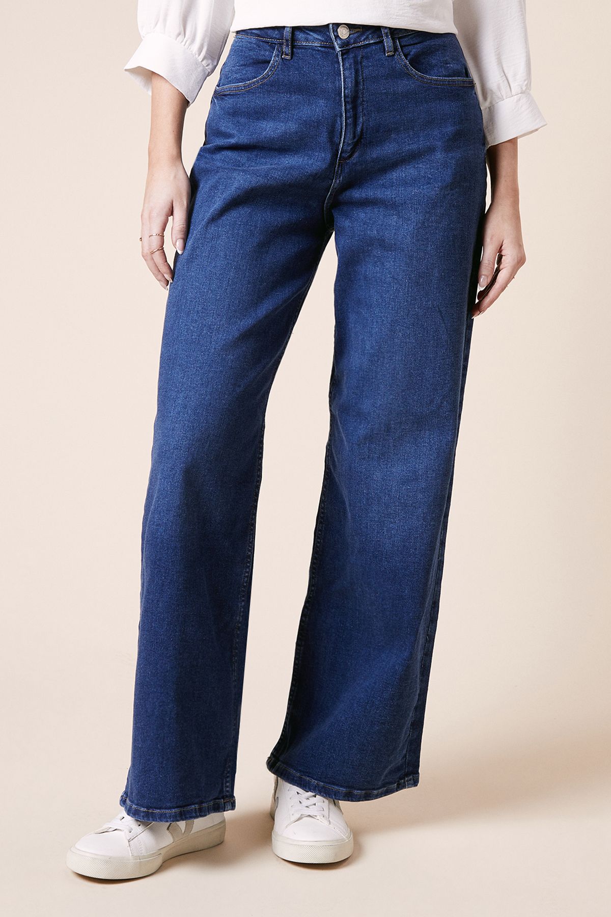 Dorothy Perkins Wide Leg Denim Jeans Mid Wash image 2