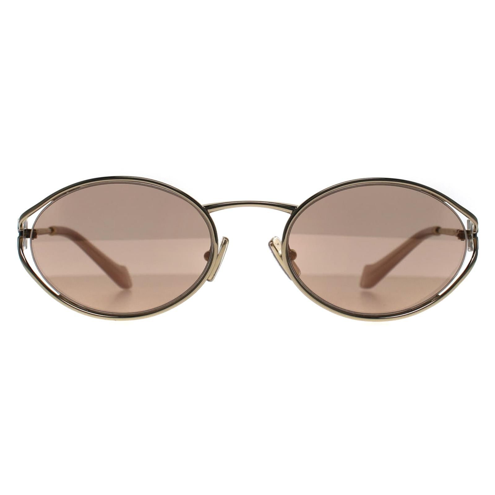 Miu Miu Oval Pale Gold Rose Pink Mirror MU52YS image 1
