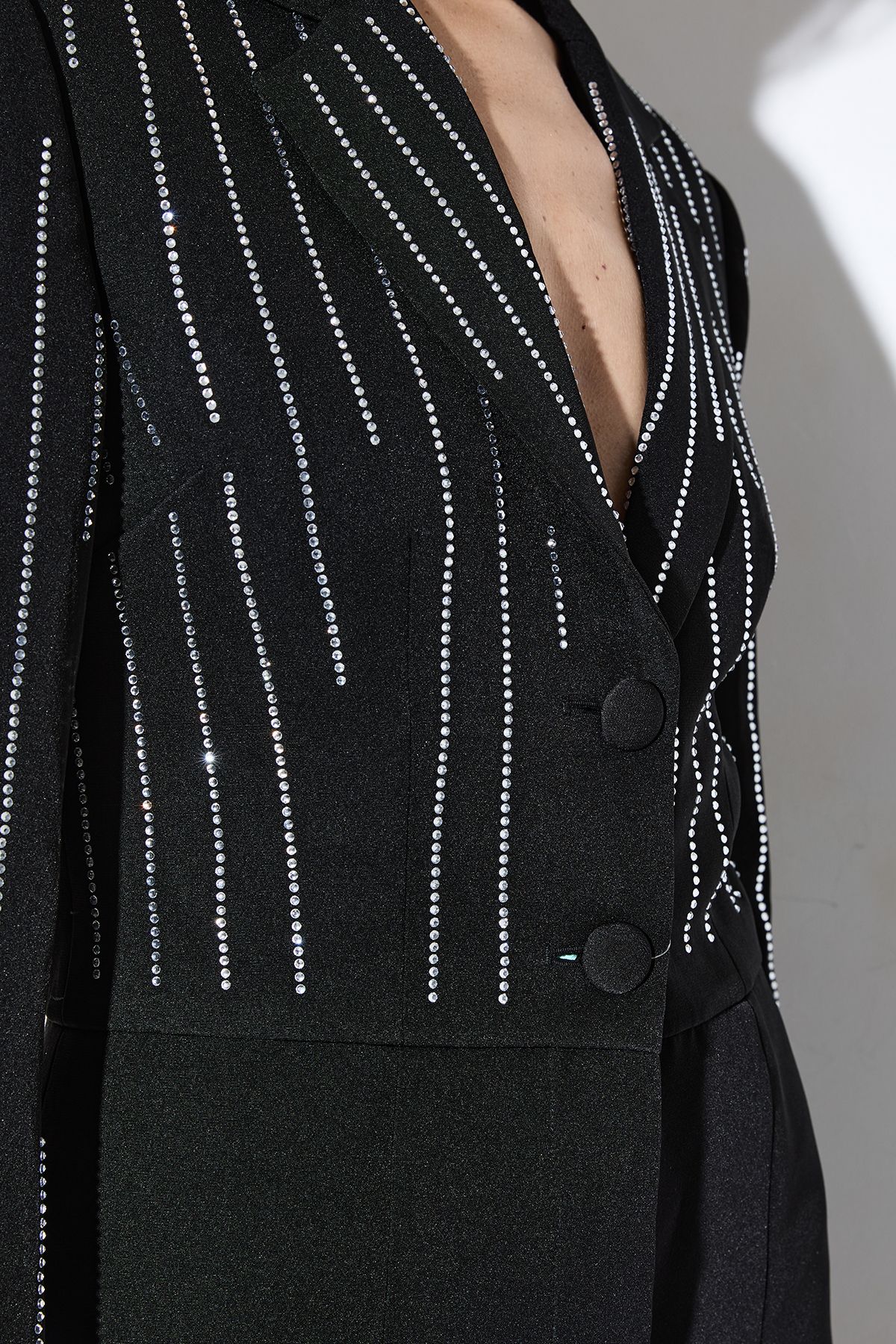 MissPap Premium Embellished Blazer Playsuit Black image 4