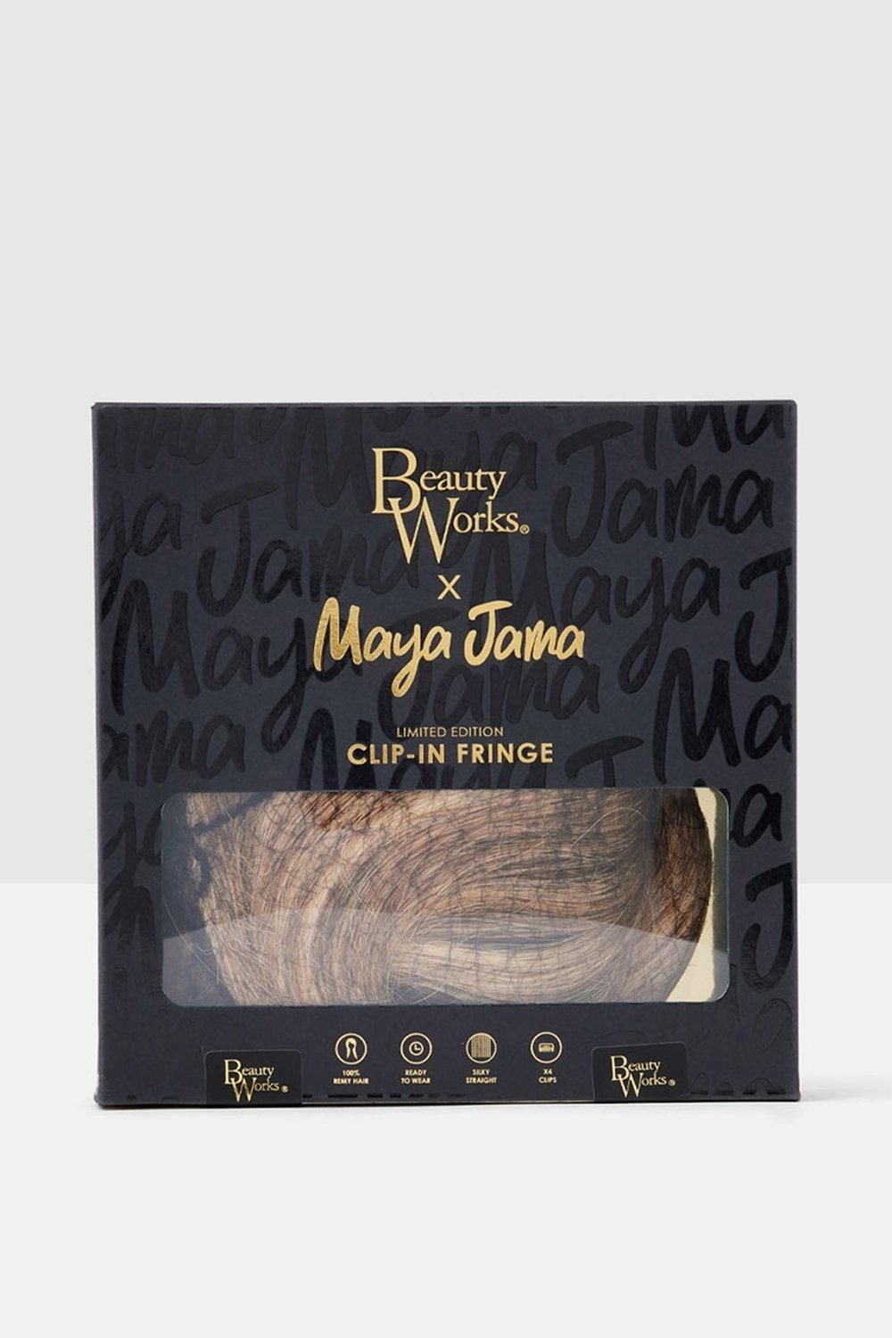 Beauty Works Beauty Works custom clip-in Fringe Topper 55g Ebony image 7