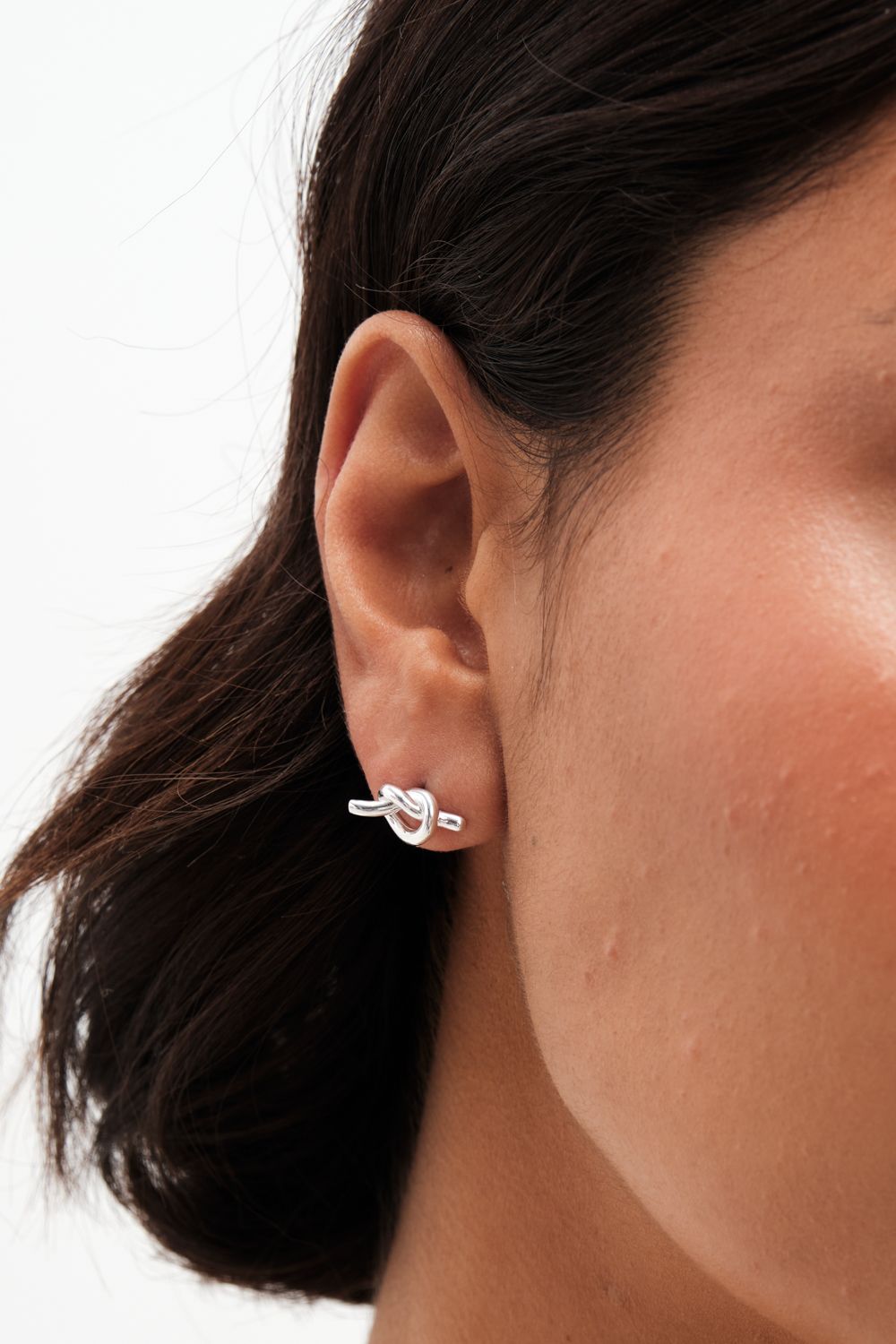 Simply Silver Sterling Silver 925 Polished Knotted Stud Earrings image 3