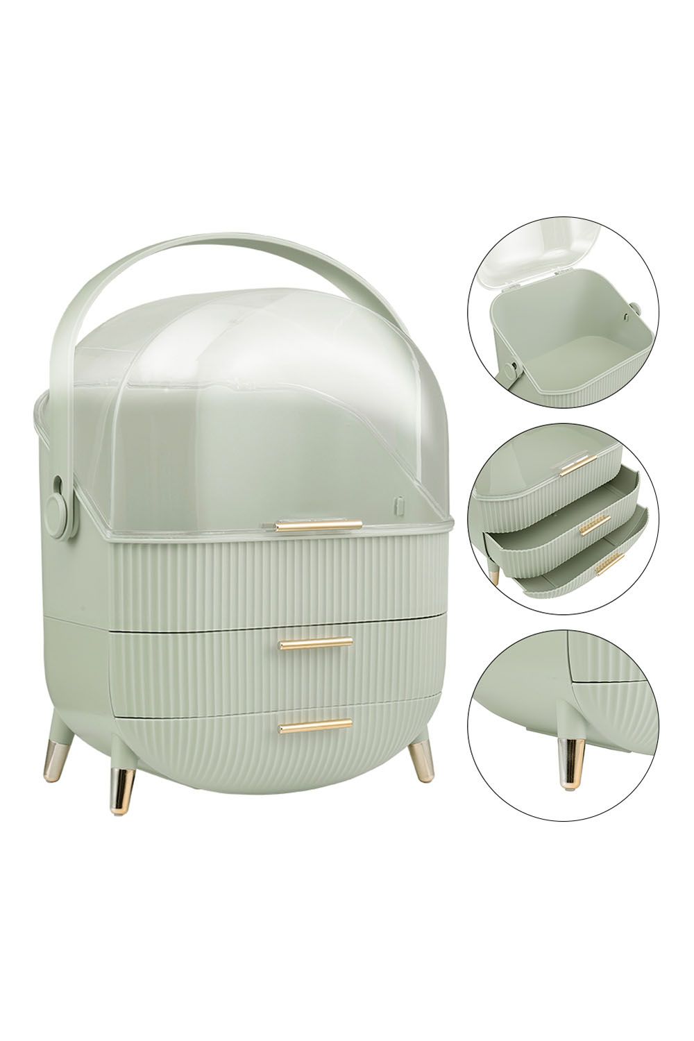 SHEONLY Portable Waterproof Dustproof Bathroom Makeup Organizer and Storage with Lid image 9