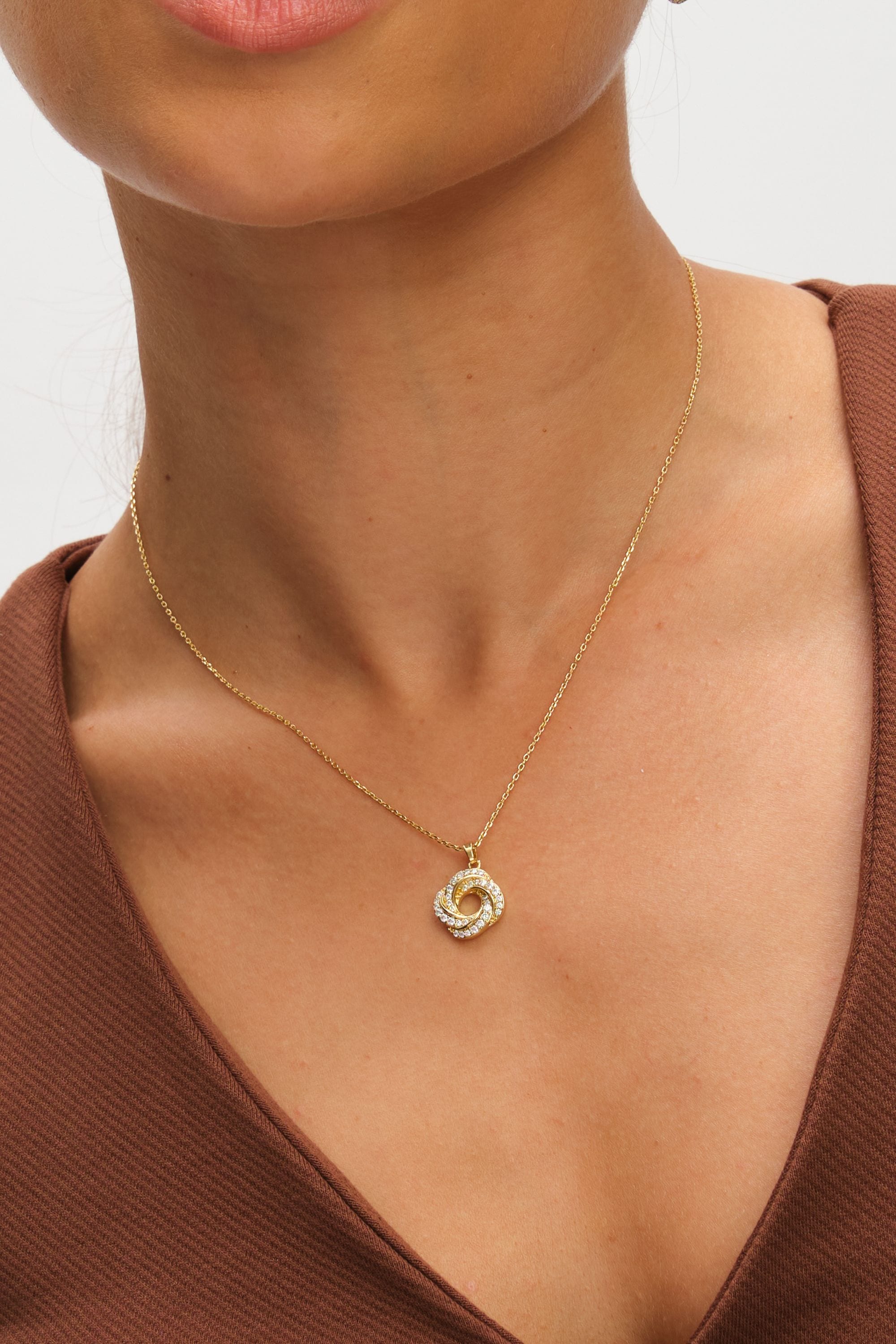 Inicio 14K Gold Plated and Cubic Zirconia Open Knot Set - Gift Box image 3