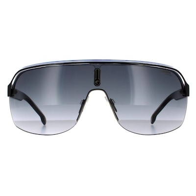 Carrera Shield Black Crystal White Blue Dark Grey Gradient Sunglasses