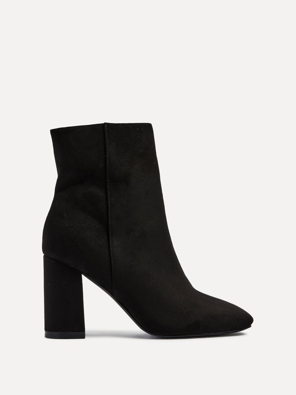Linzi Scout Black Suede Classic Block Heeled Ankle Boot