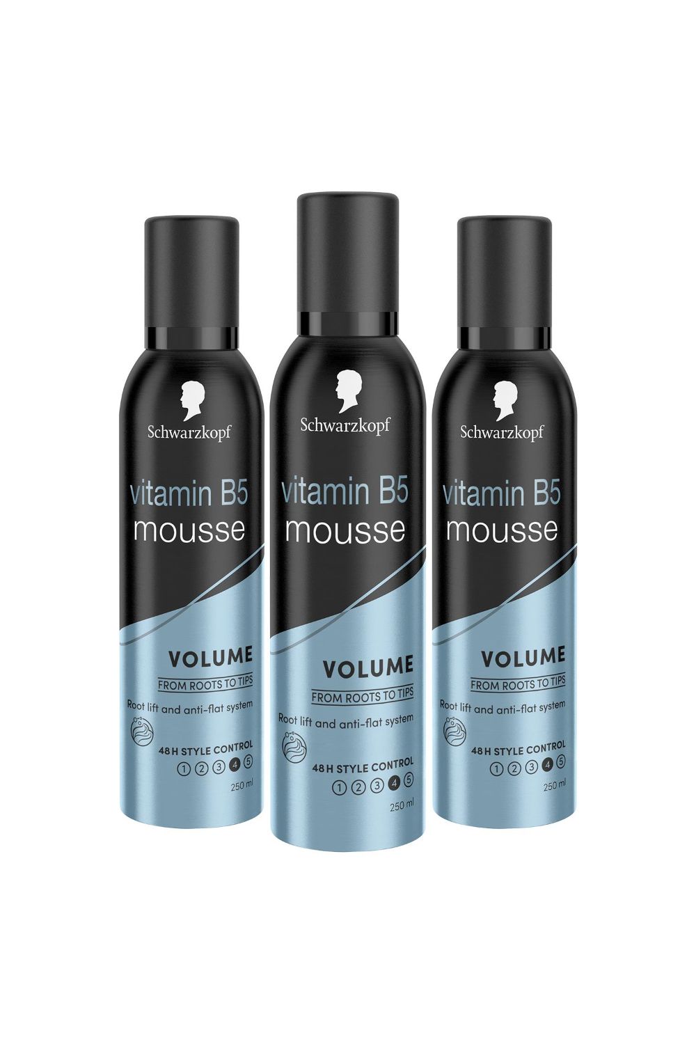Schwarzkopf Professional Styling 'Mousse' 48H Extra Strong 250ml 3 Pack image 1