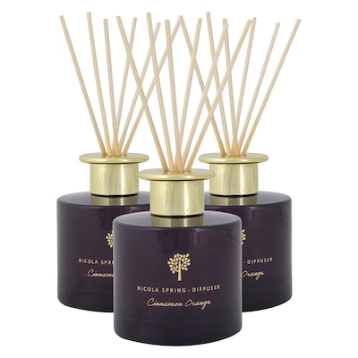 Nicola Spring 200ml Cinnamon Orange Reed Diffusers - Pack of 3 - Festive Scent