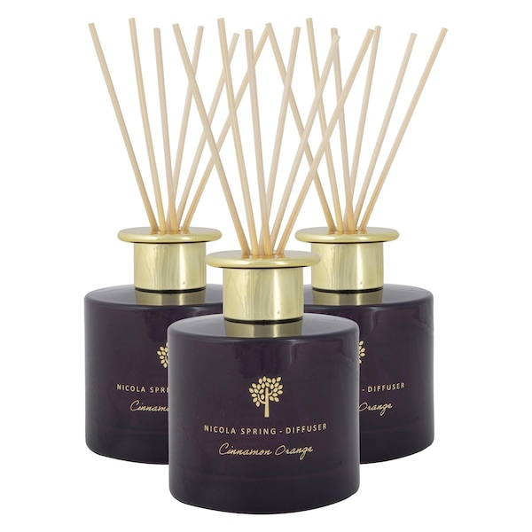 Nicola Spring 200ml Cinnamon Orange Reed Diffusers - Pack of 3 - Festive Scent