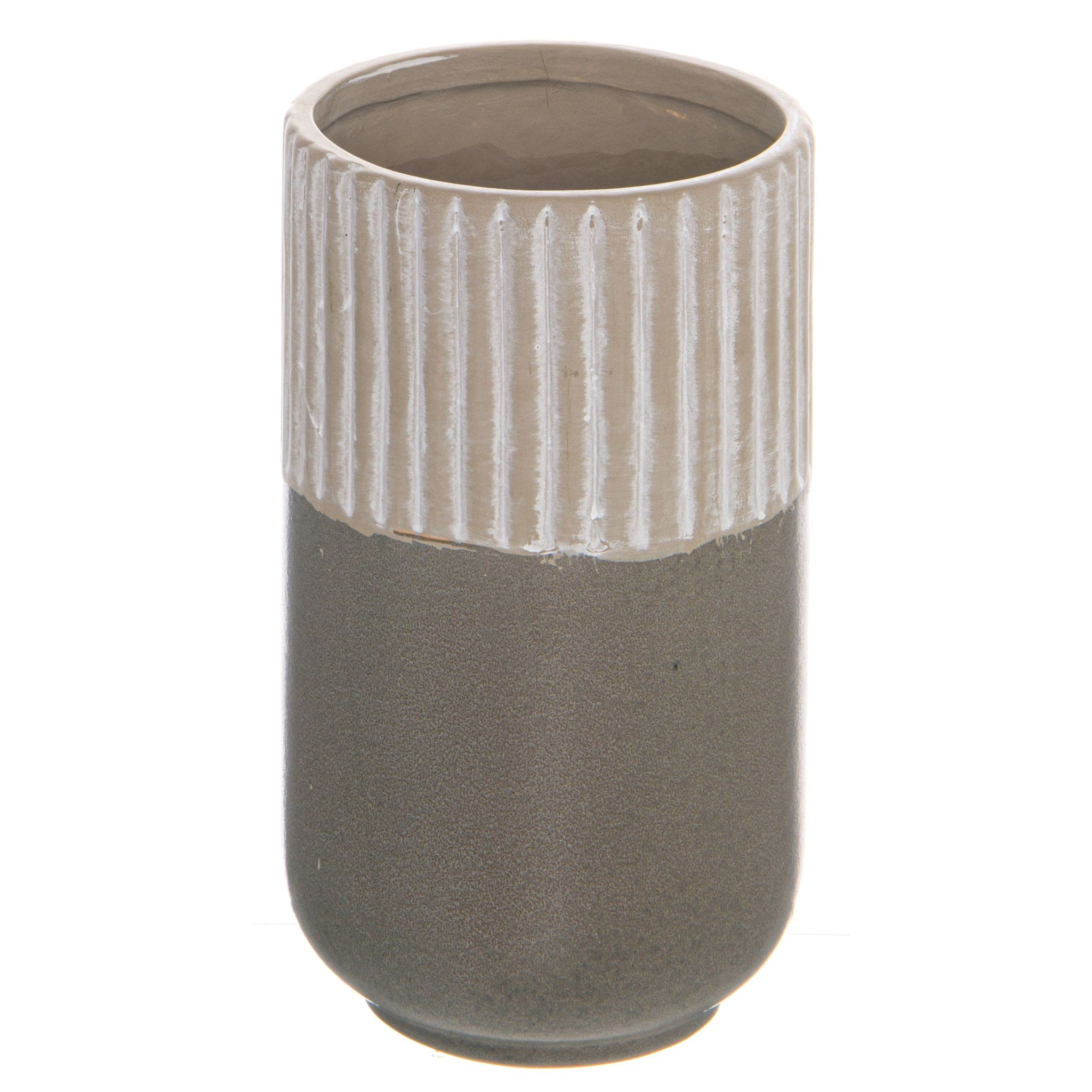 Love Lace Mason Collection Grey Ceramic Straight Vase image 1