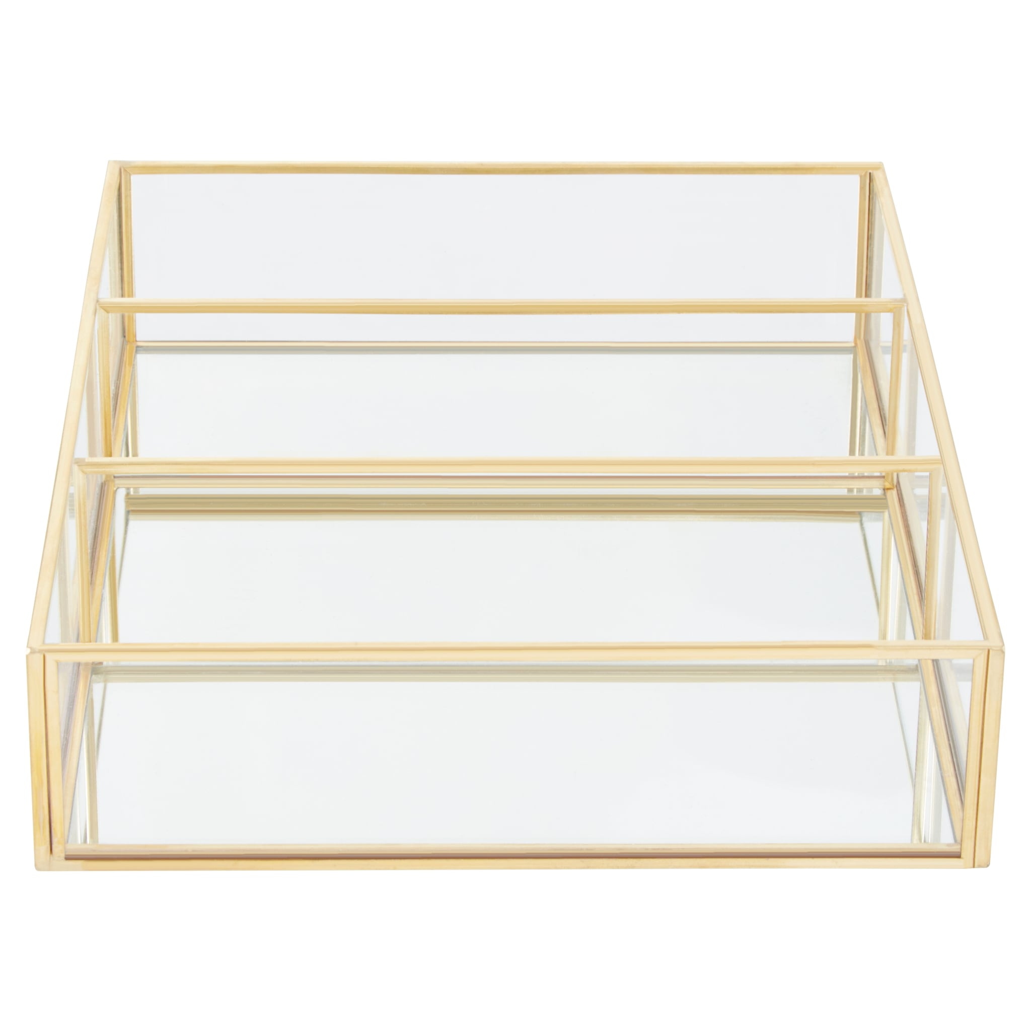 Orsina Beauty 3 Compartments Clear Glass Makeup Organiser image 3