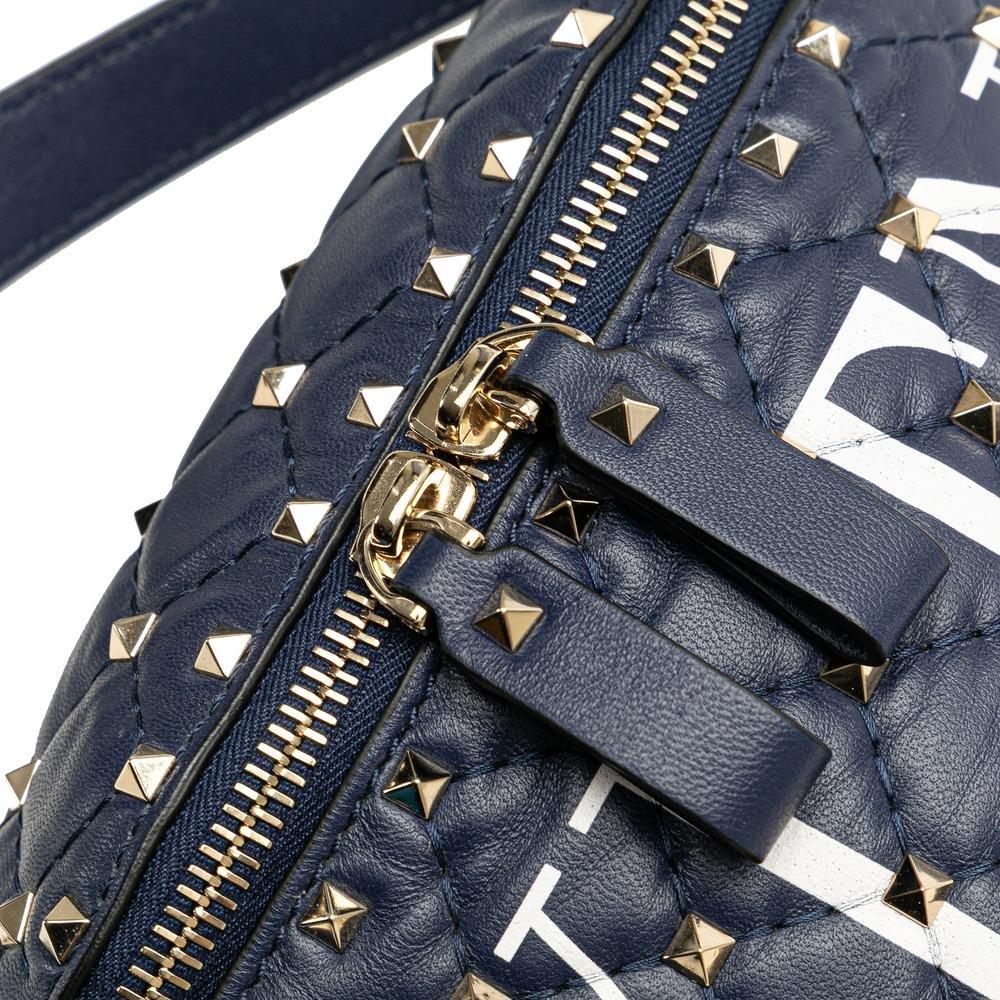 Valentino Preloved Quilted Leather Belt Bag Wo - Blue image 9
