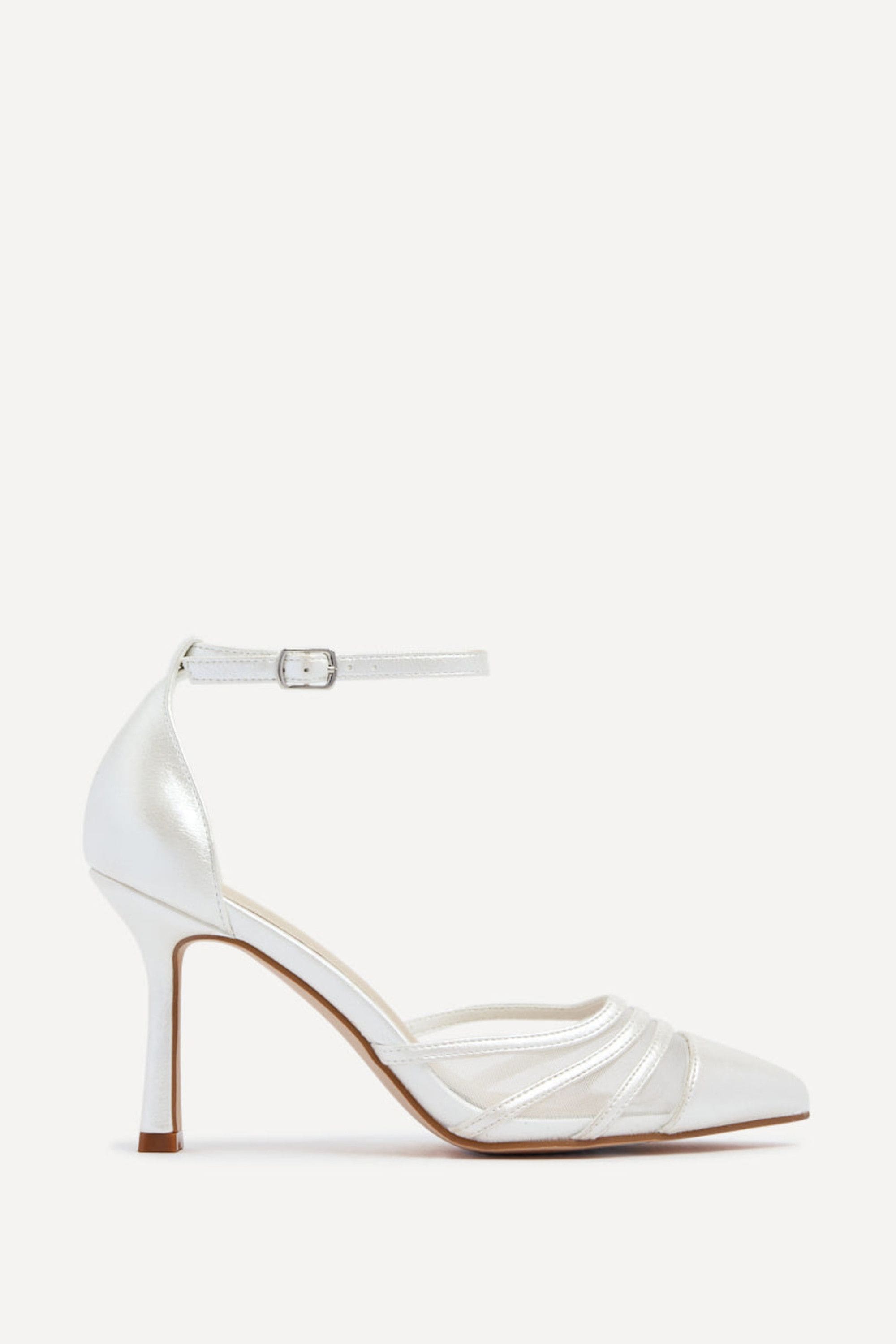 Linzi Rosalind Ivory Satin Mesh Court Heel image 1
