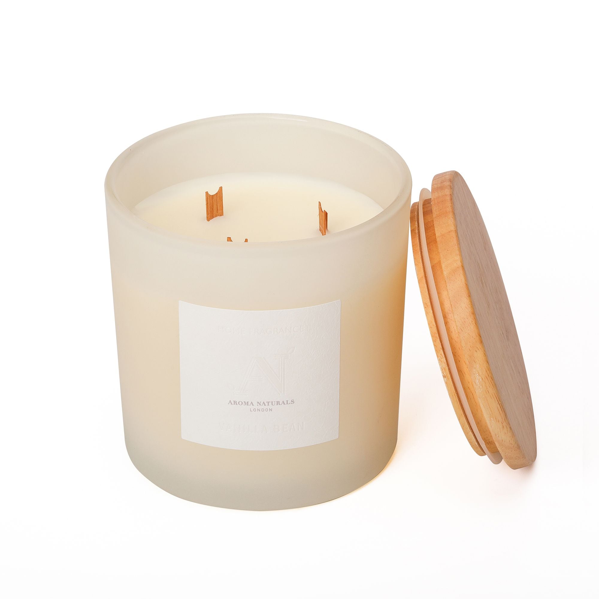 Aroma Naturals Frosted Decadence Glass Candle - Cashmere Scent image 2