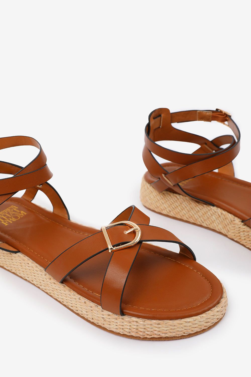 Where's That From 'Sofia' Cross Over Buckle Strap Sandals image 4
