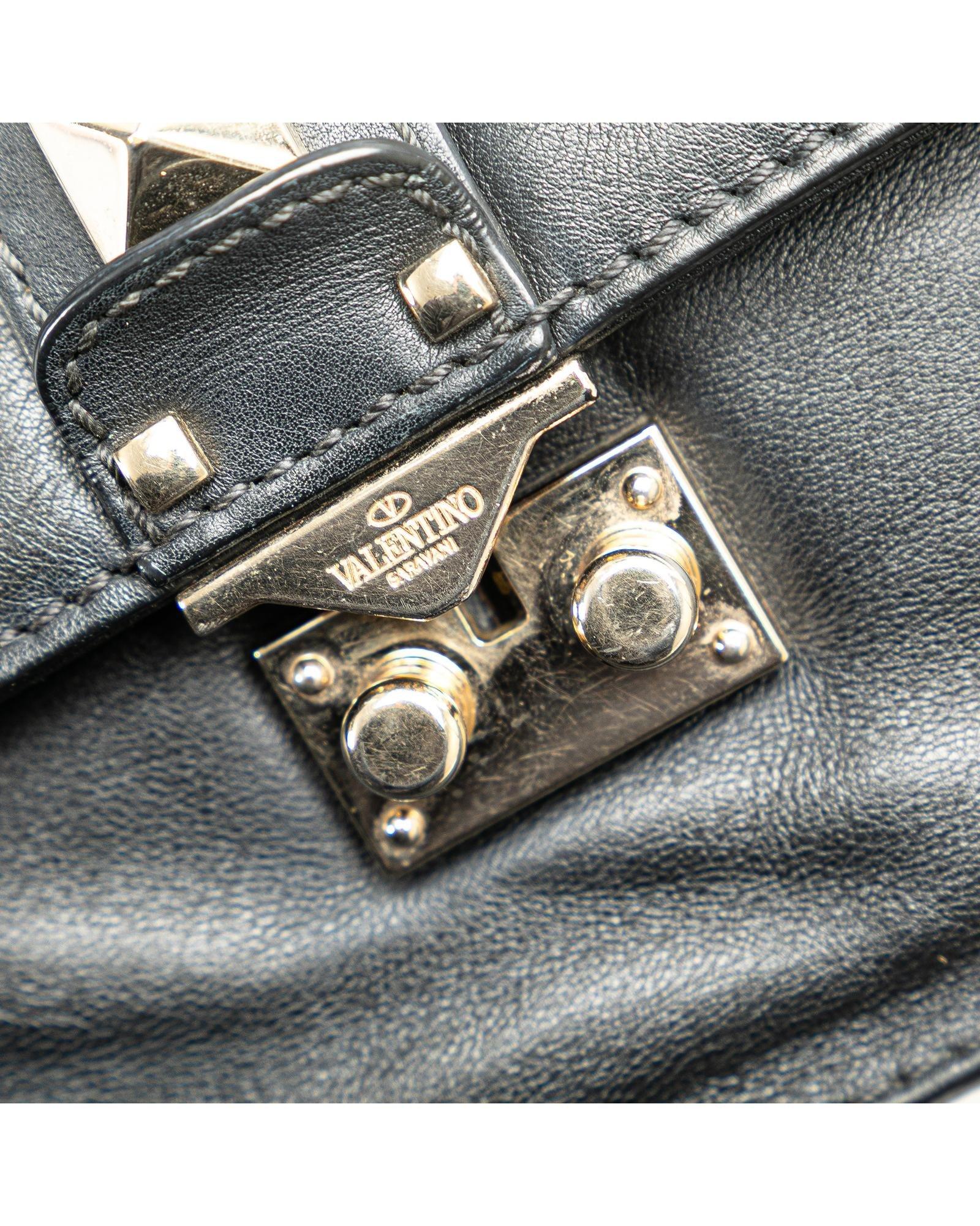Valentino Preloved Rockstud Shoulder Bag Chain Strap Wo - Black Crossbody image 9
