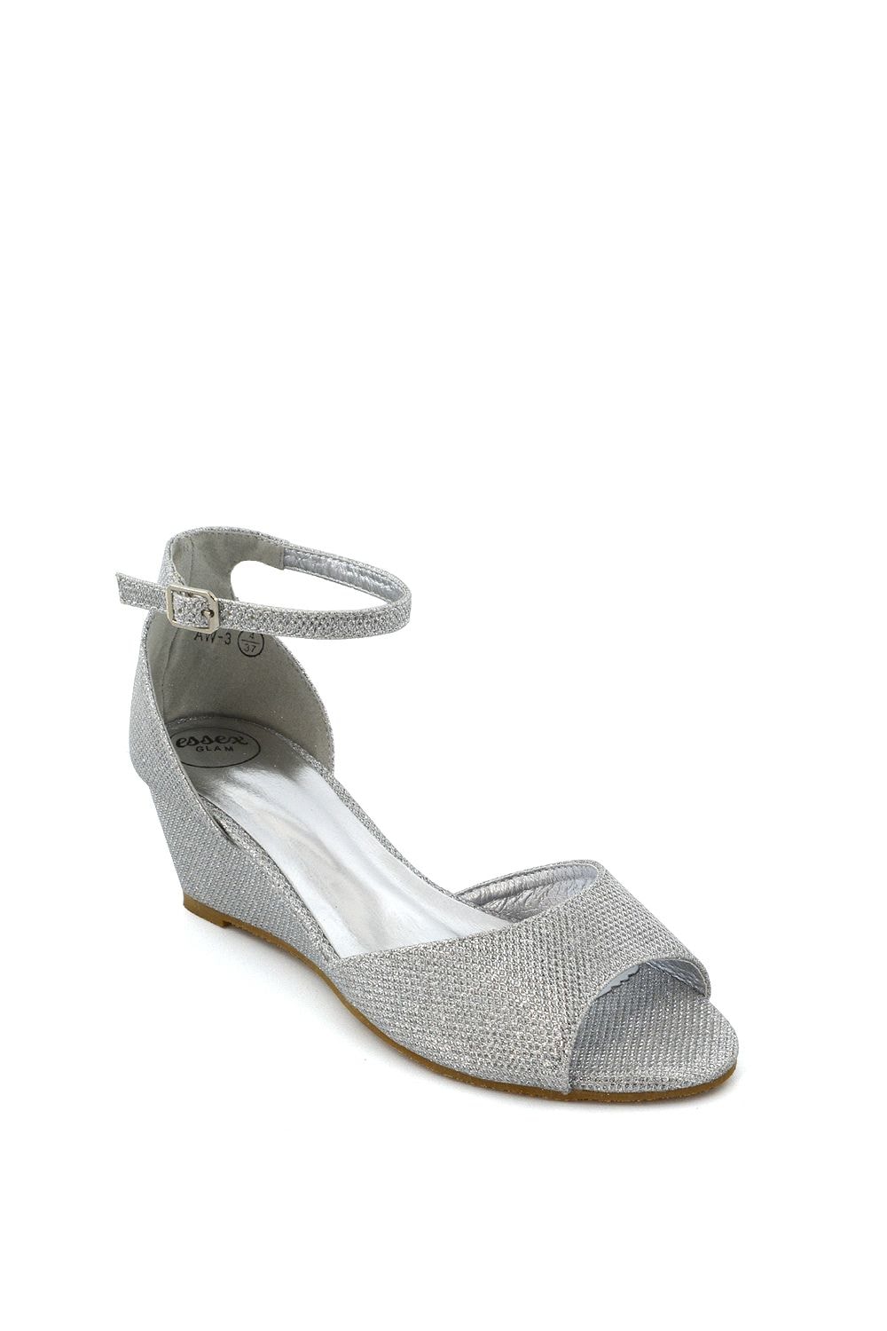 XY London 'Lottie' Peeptoe Mid Wedge Heel Sandals image 2