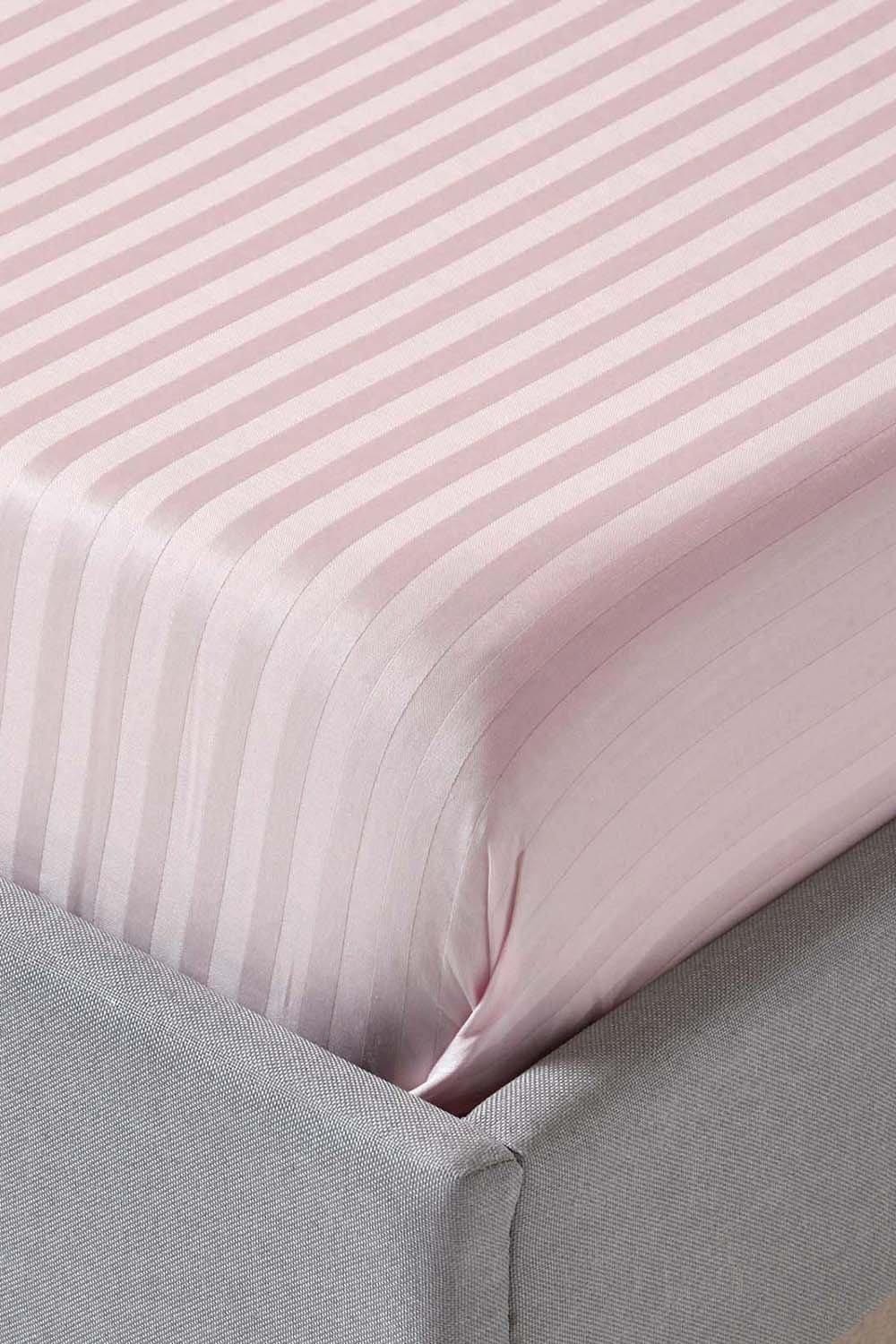 Homescapes Egyptian Cotton Satin Stripe Flat Sheet 330 Thread Count image 2
