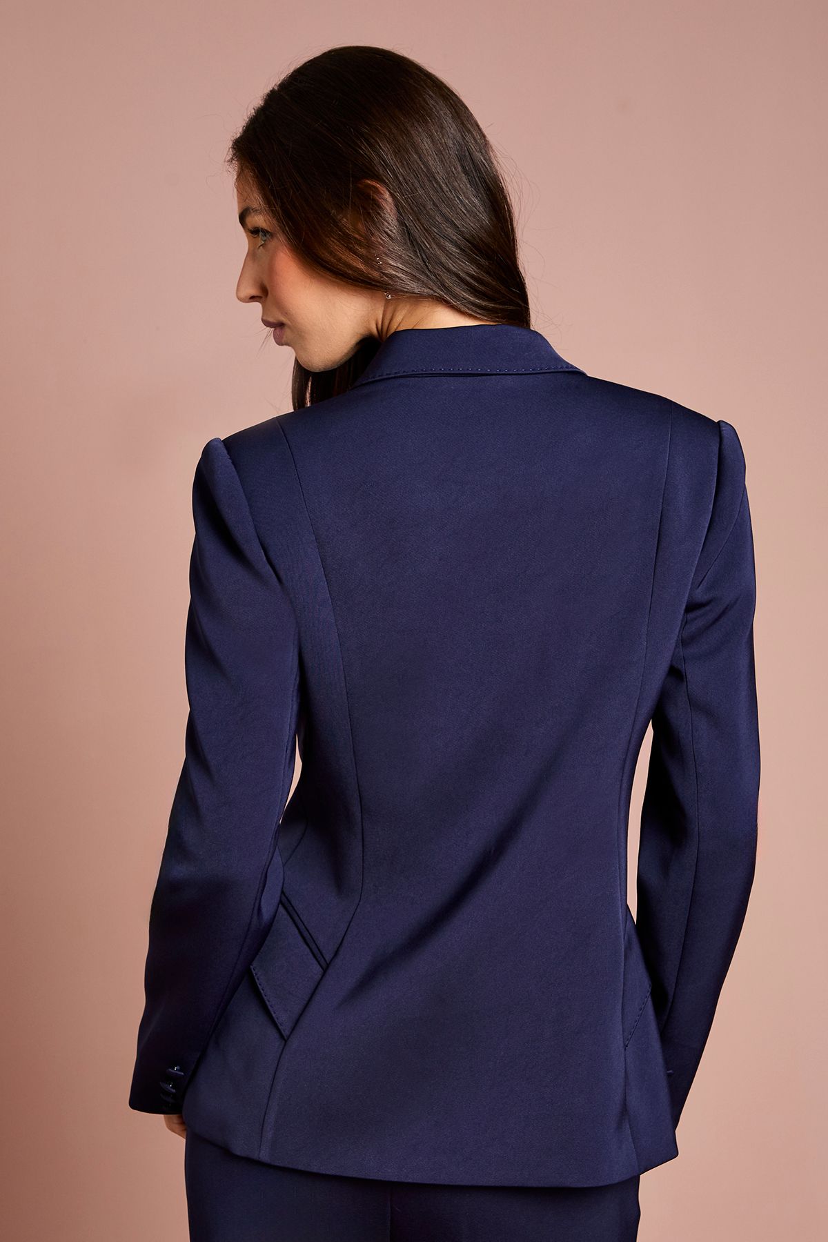 Coast Stitch Detail Double Breasted Blazer Navy image 3