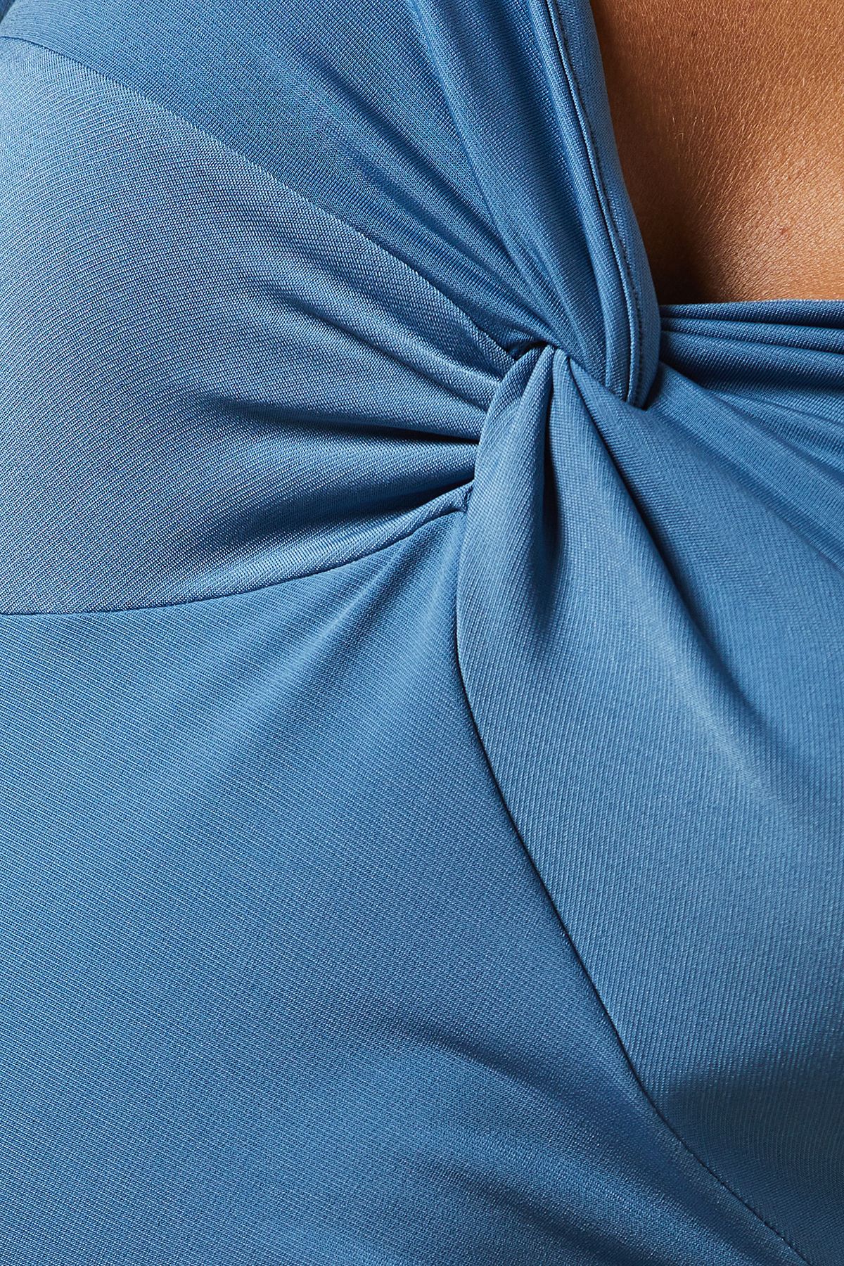 Dorothy Perkins Twist Front Long Sleeve Top Blue image 5