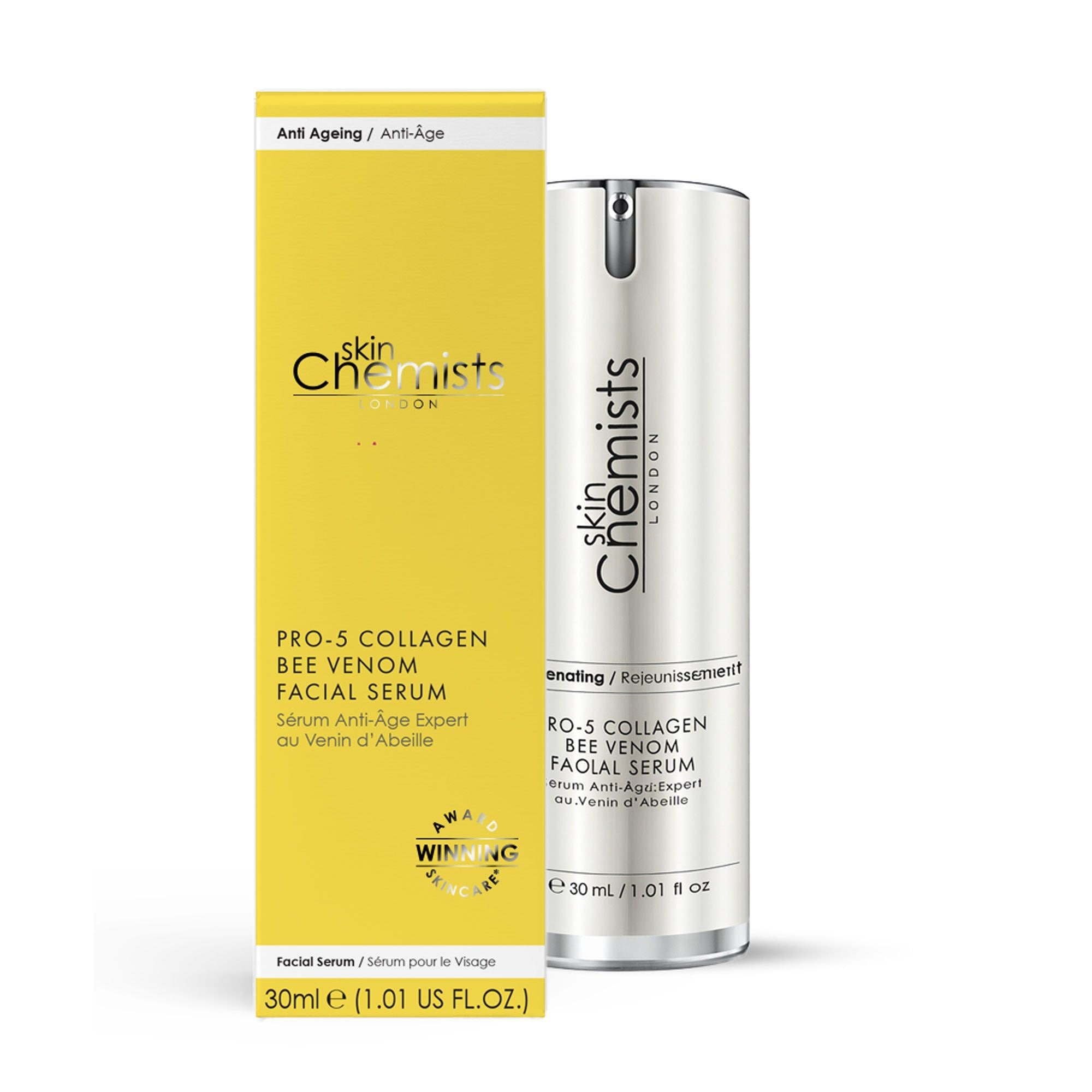 skinChemists professional Pro-5 Collagen Bee Venom Facial Serum 30ml image 2