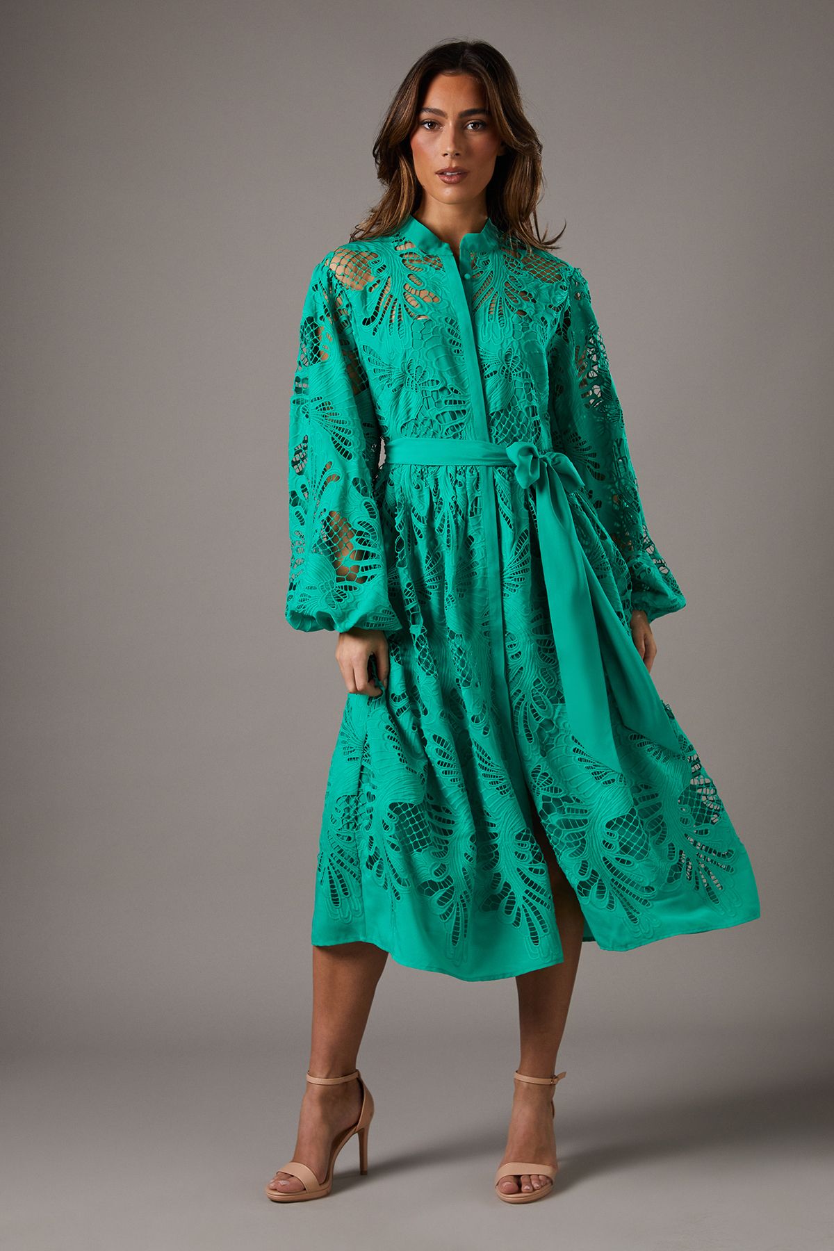 Coast Cutwork Shirt Dress Green image 1