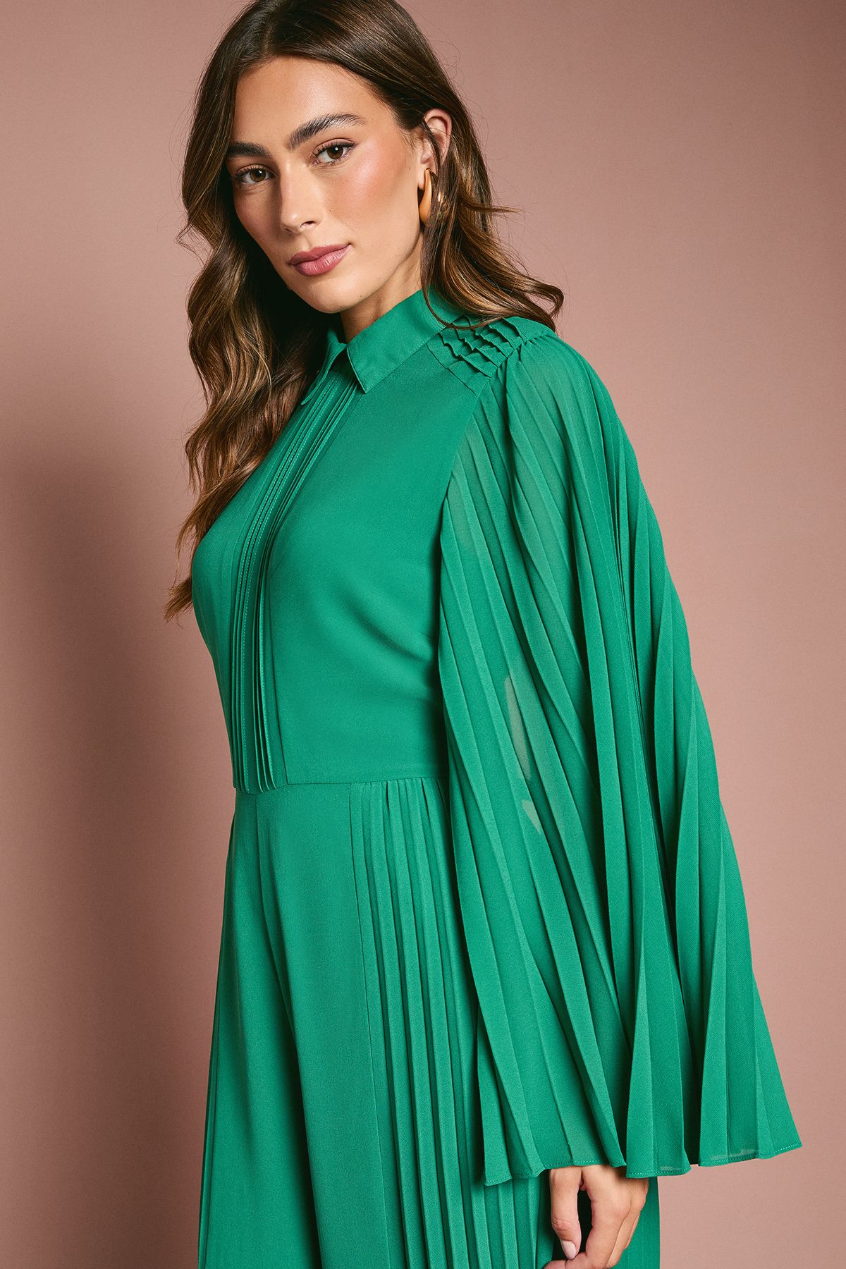 Coast Pleat Wide Leg Jumpsuit Emerald image 3