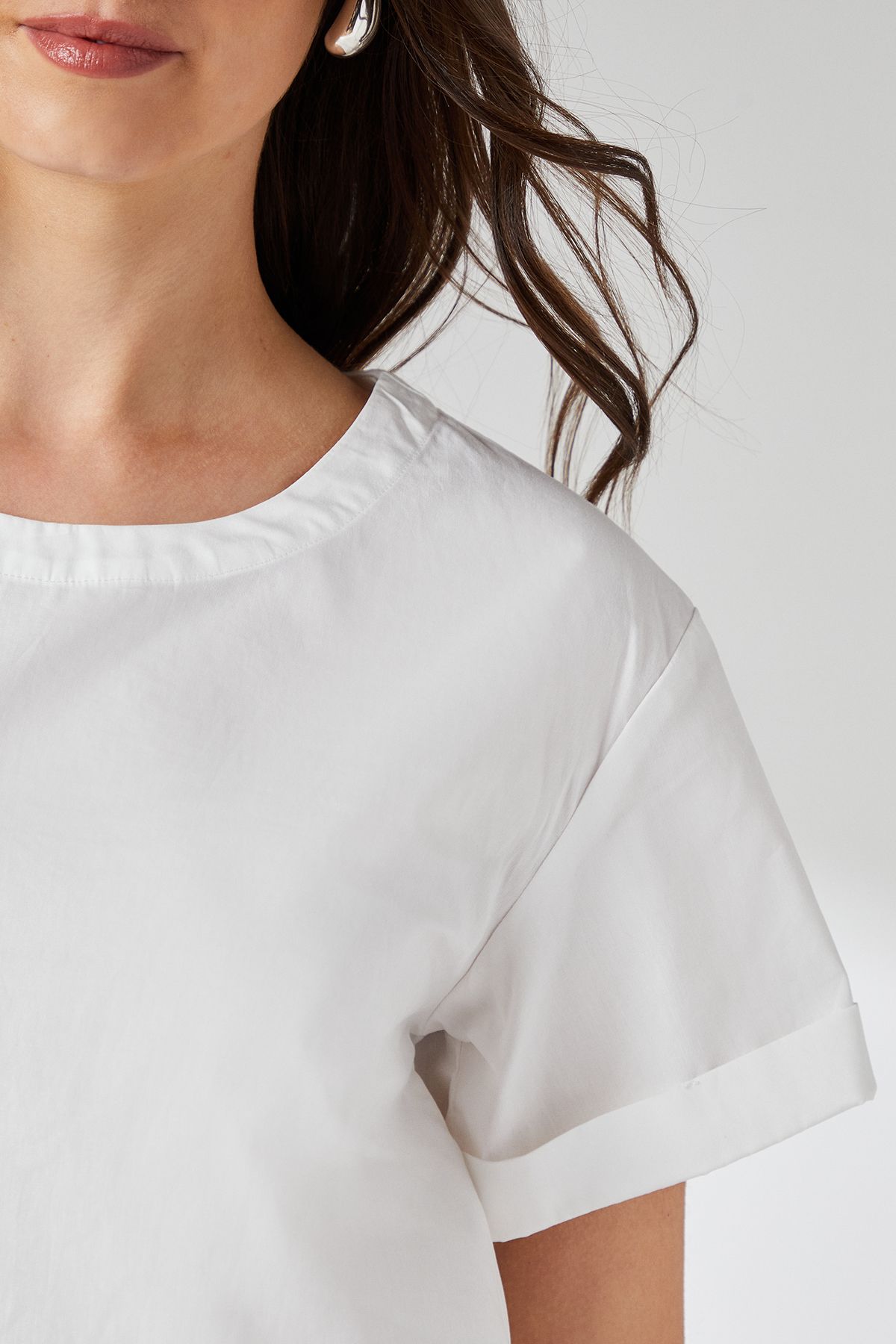 Principles Cotton Elasticated Hem Crew Neck Top Ivory image 5