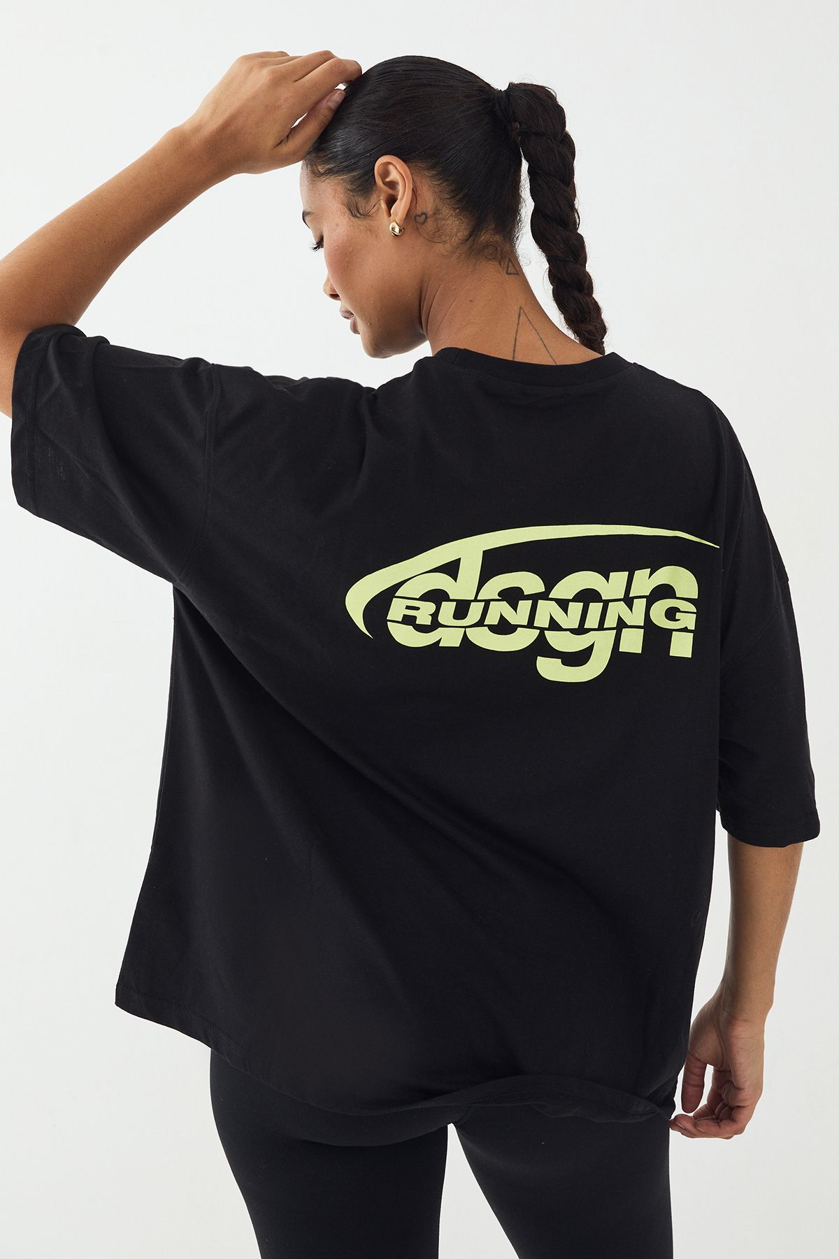 DSGN Studio DSGN Studio Run Club Oversized Printed T-Shirt Black image 2