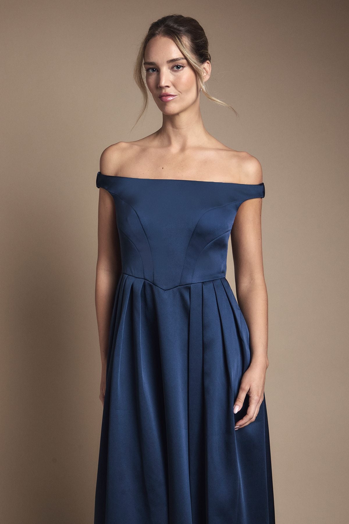 Coast Bandeau Double Layer Skirt Maxi Bridesmaid Dress Navy image 2