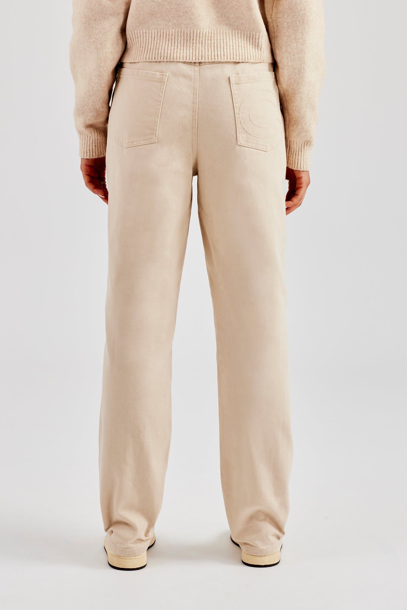 Cernucci Twill Embroidered Trouser - Stone image 4