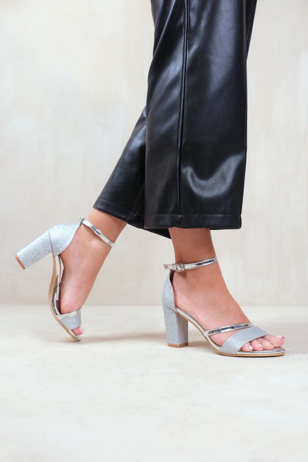 Where's That From 'Perla' Wide Fit Mid High Block Heel Sandals With Ankle Strap image 3