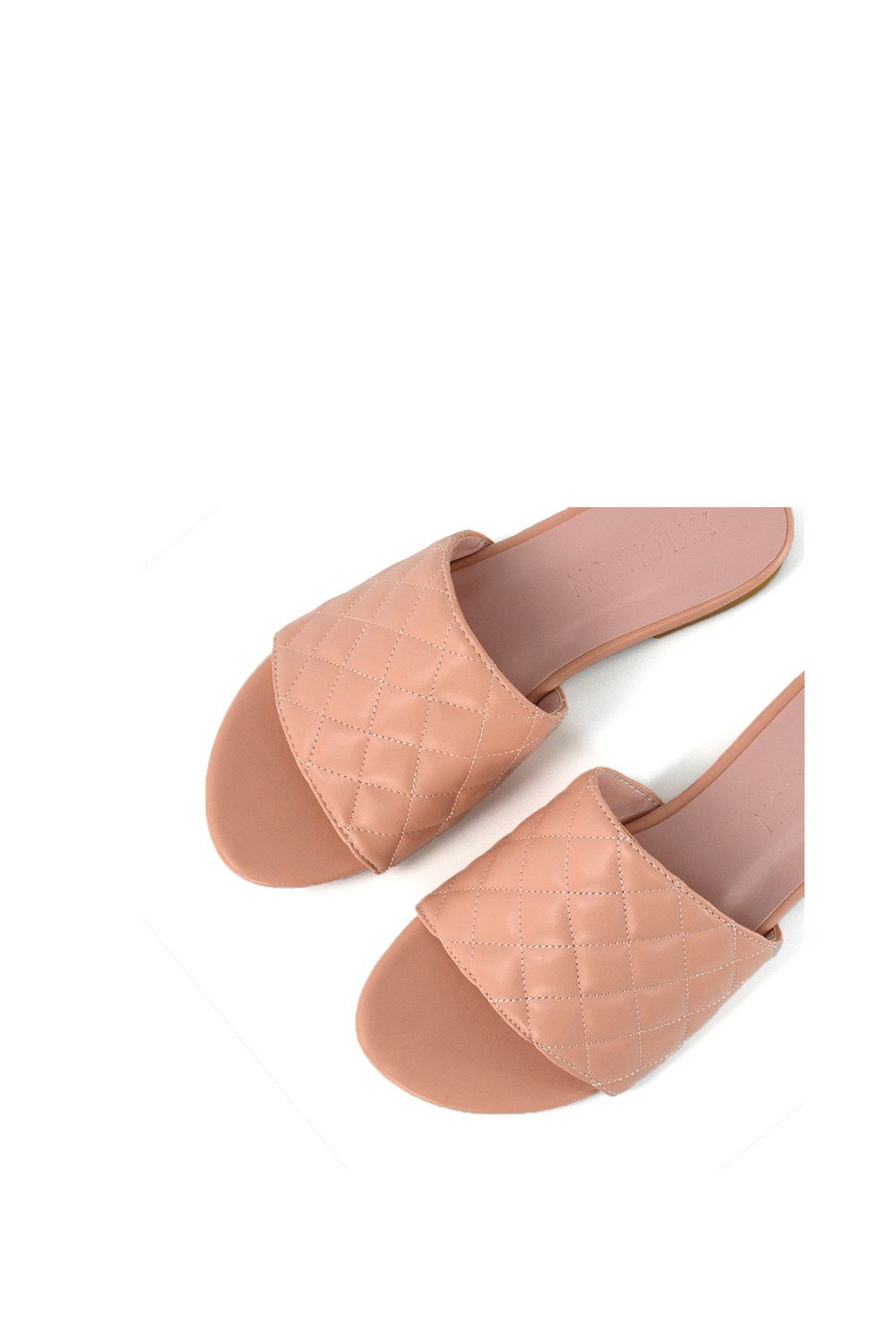 XY London 'Saylor' Quilted Detail Strappy Sandal Flat Sliders image 5