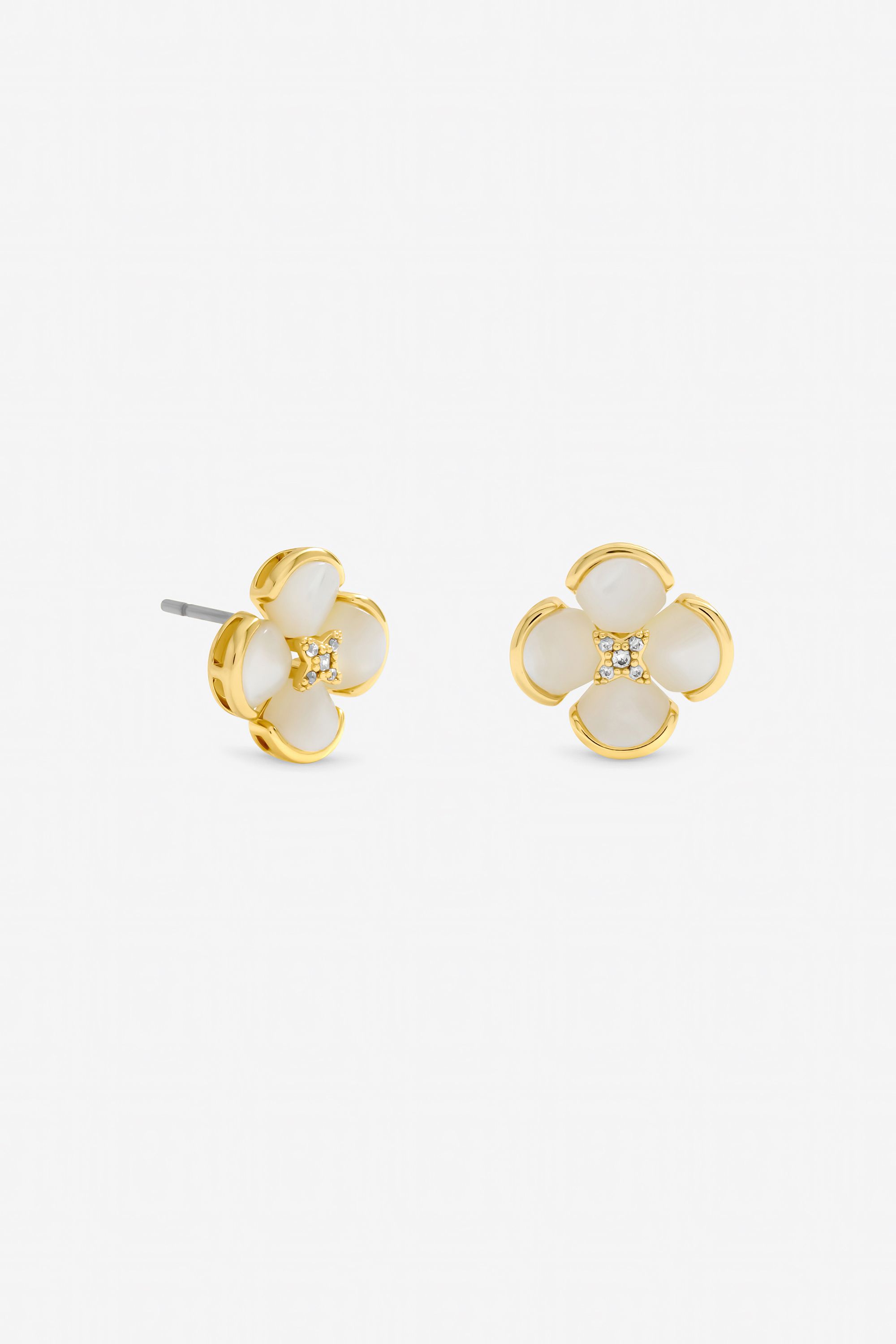 Jon Richard Gold Plated Mother of Pearl Flower Stud Earrings