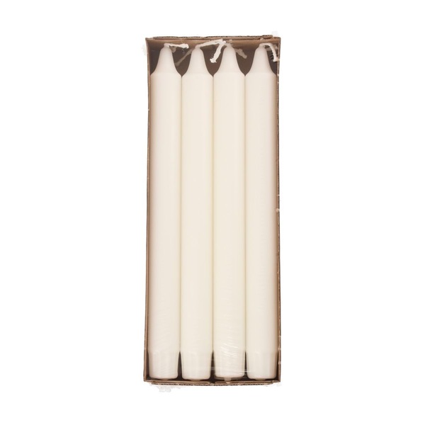 Diana Candles White Stearin Dinner Candles Pack of 8