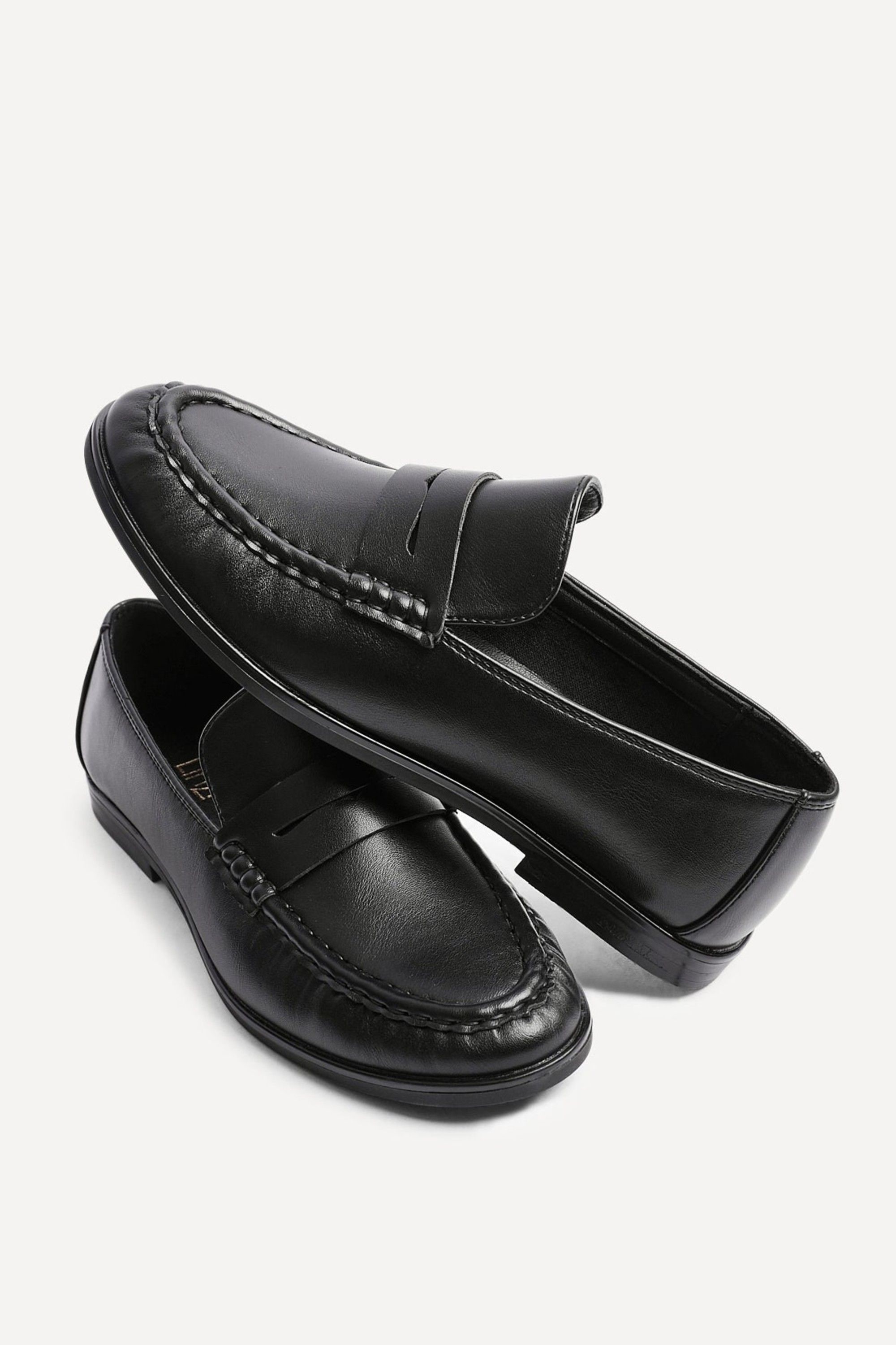 Linzi Belmont Black Faux Leather Ruched Loafer image 5