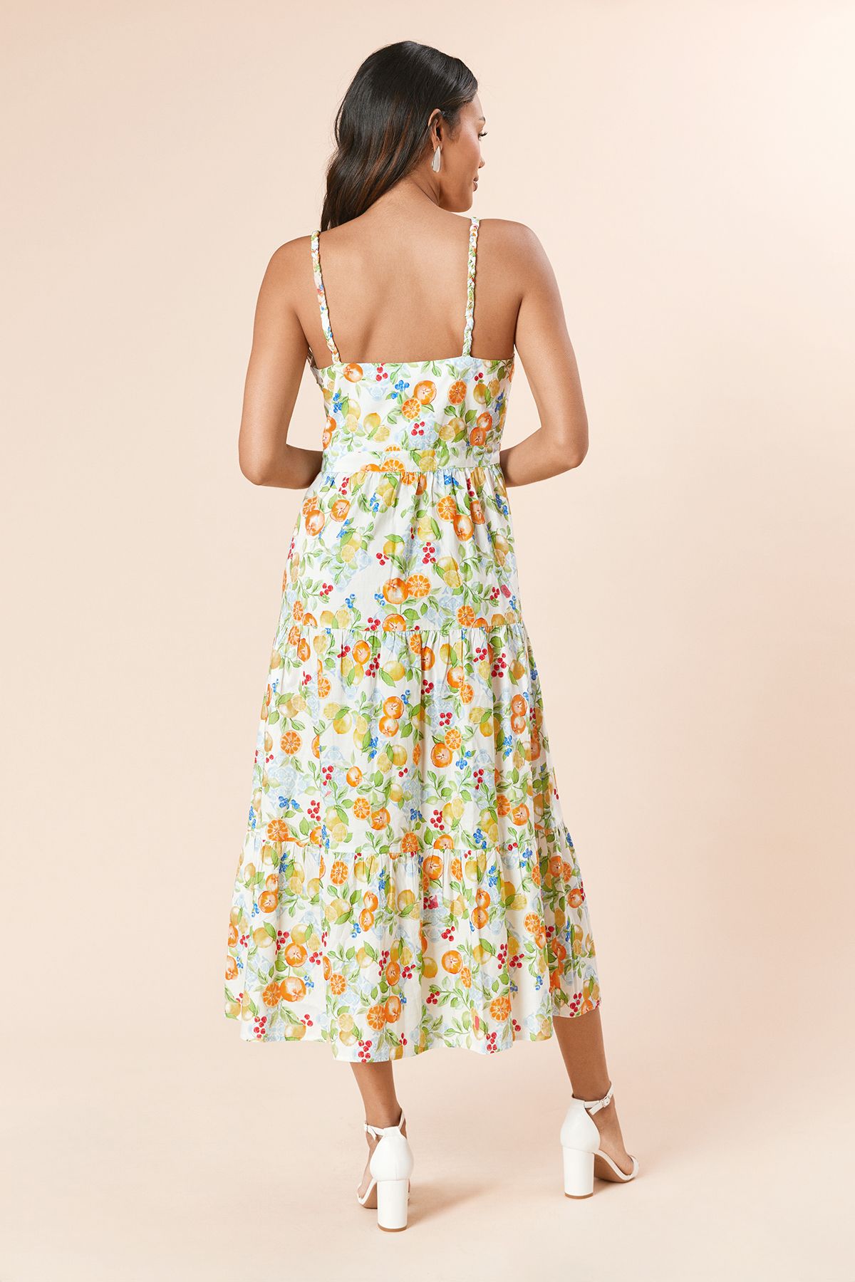 Dorothy Perkins Fruit Twist Detail Strappy Midi Dress Tropical Orange image 4
