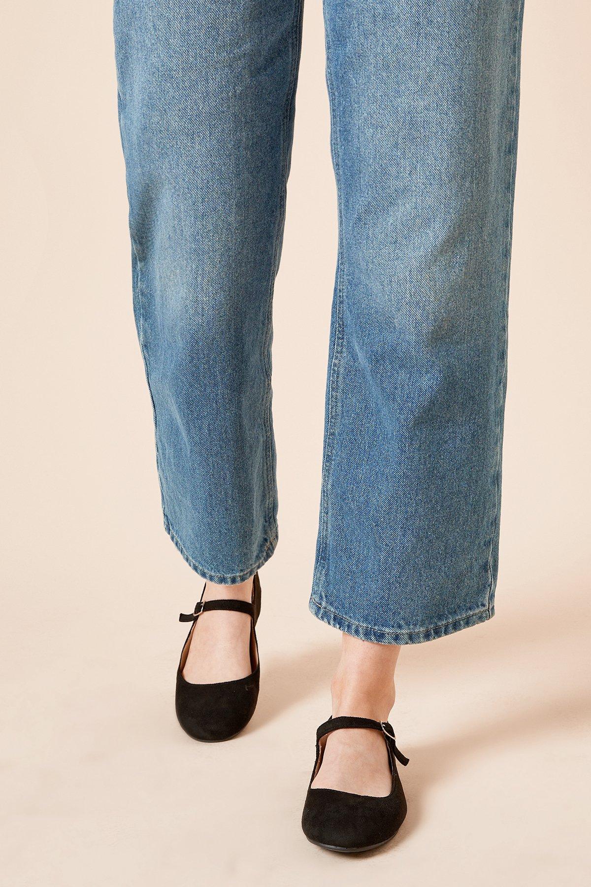 Dorothy Perkins Penny Mary Jane Ballet Pumps Natural Black image 2