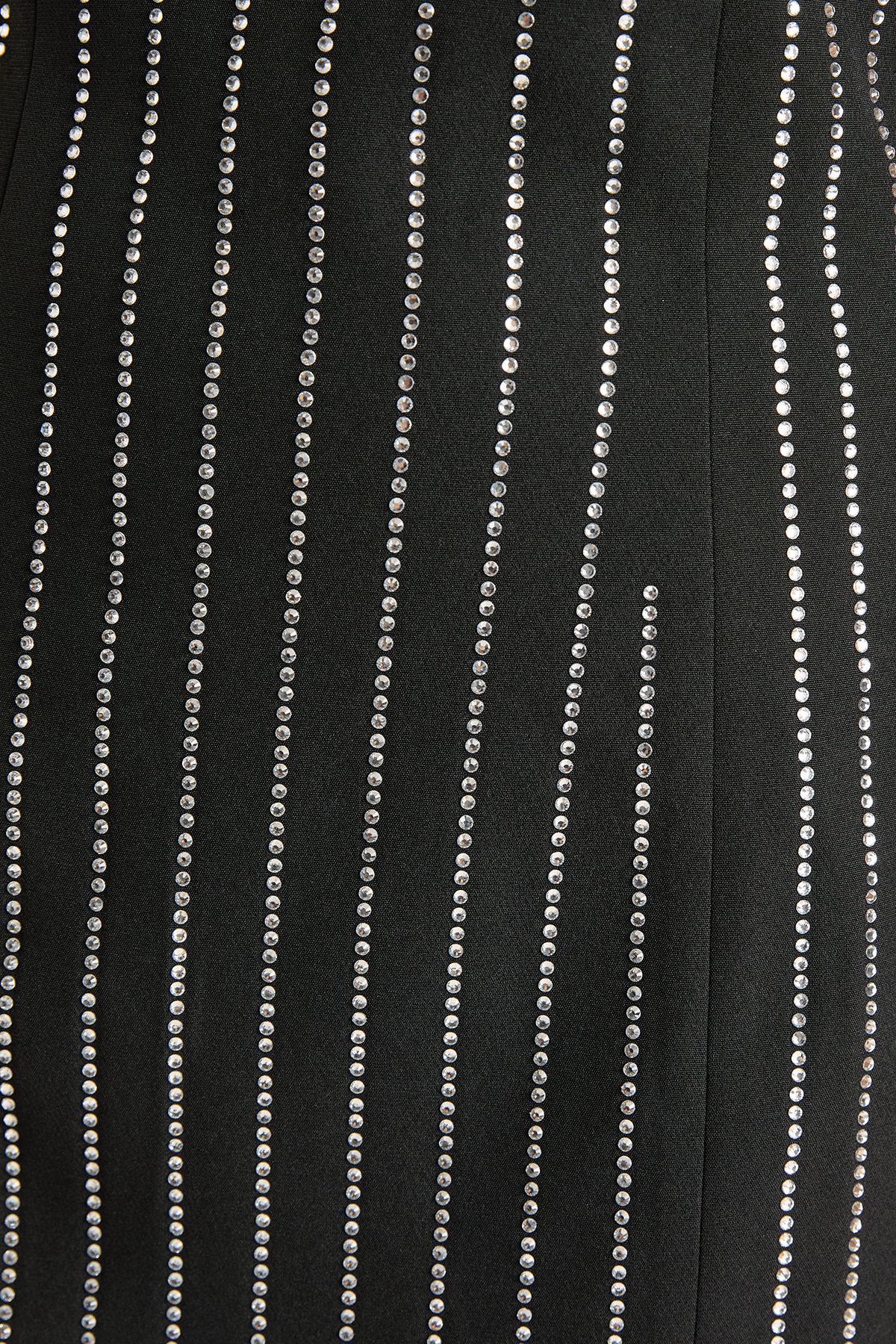 NastyGal Premium Diamante Tailored High Neck Mini Dress Black image 5