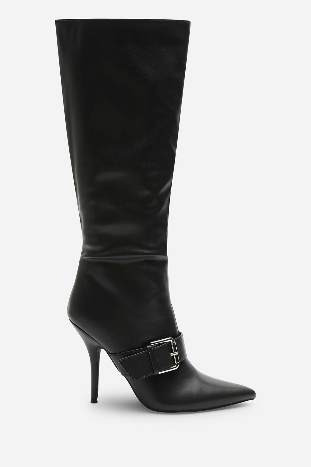 Where's That From 'Ilsa' Pointed Toe Knee High Stiletto Heel Boots with Front Buckle image 2