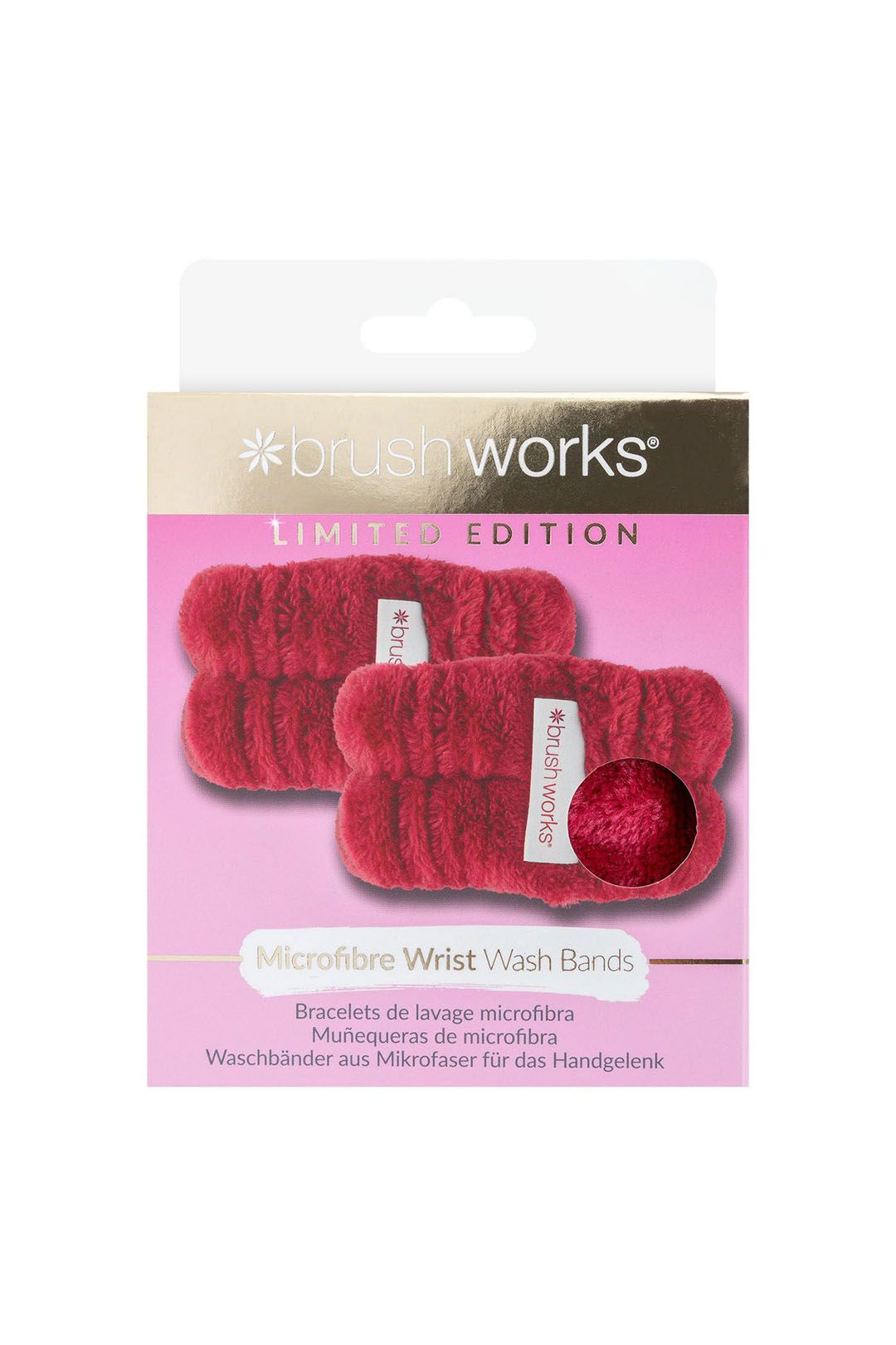 Brushworks Limited Edition Microfibre Wrist Wash Bands Red image 1