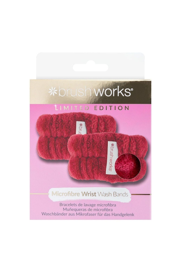 Brushworks Limited Edition Microfibre Wrist Wash Bands Red