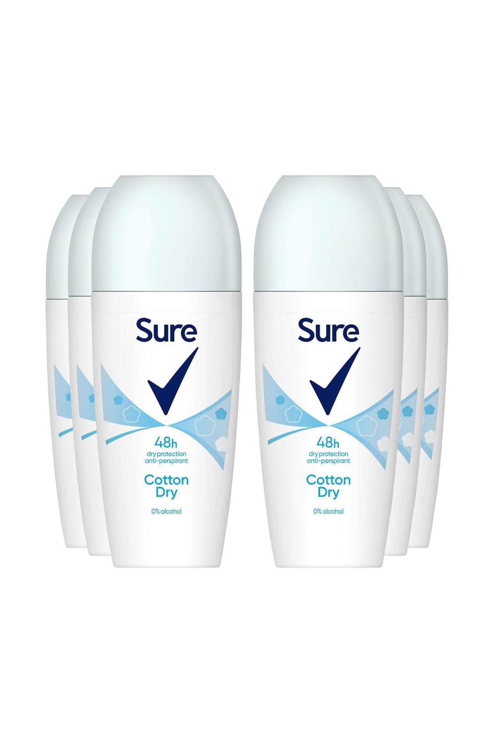 Sure Women Roll On 'Antiperspirant Deodorant' 48Hrs Protection, 6x50ml image 1