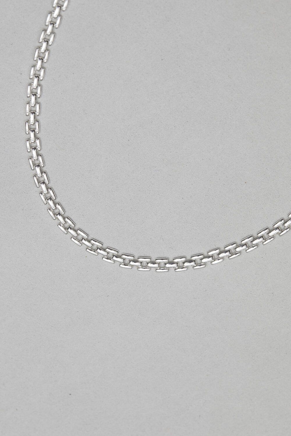 Inicio Silver Plated Gate Chain Necklace - Gift Pouch