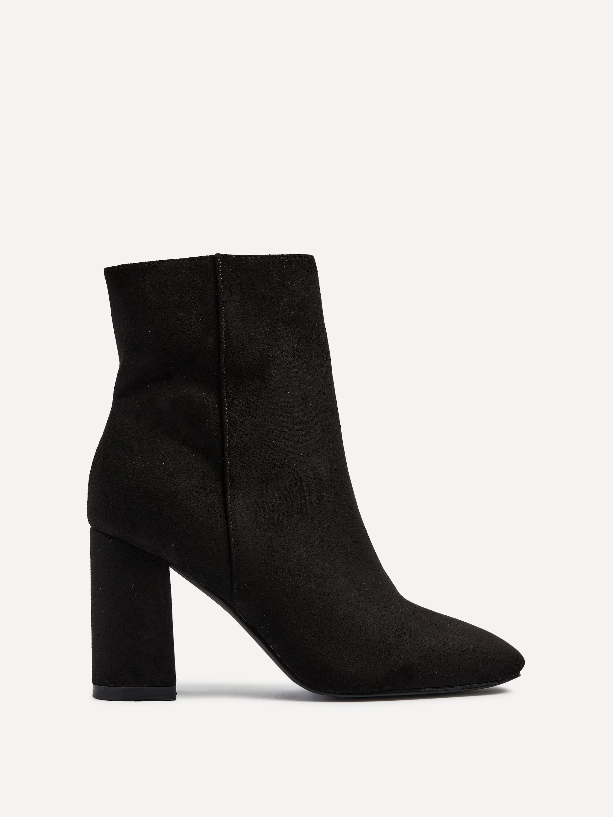 Linzi Scout Black Suede Classic Block Heeled Ankle Boot